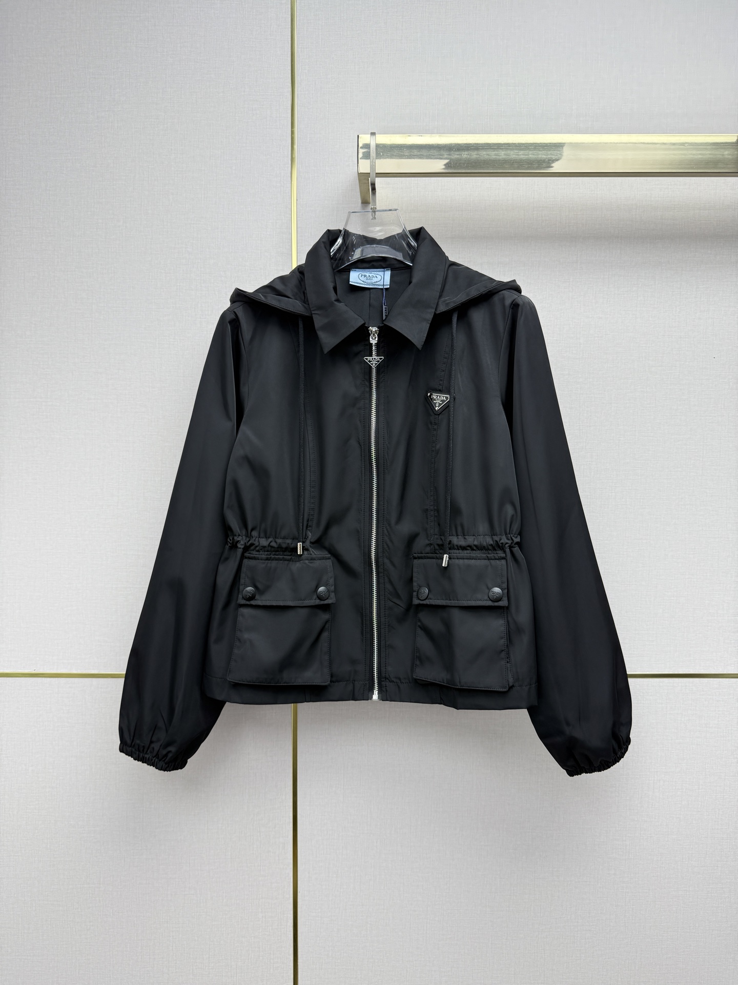 Prada Black Pocket Hooded Jacket
