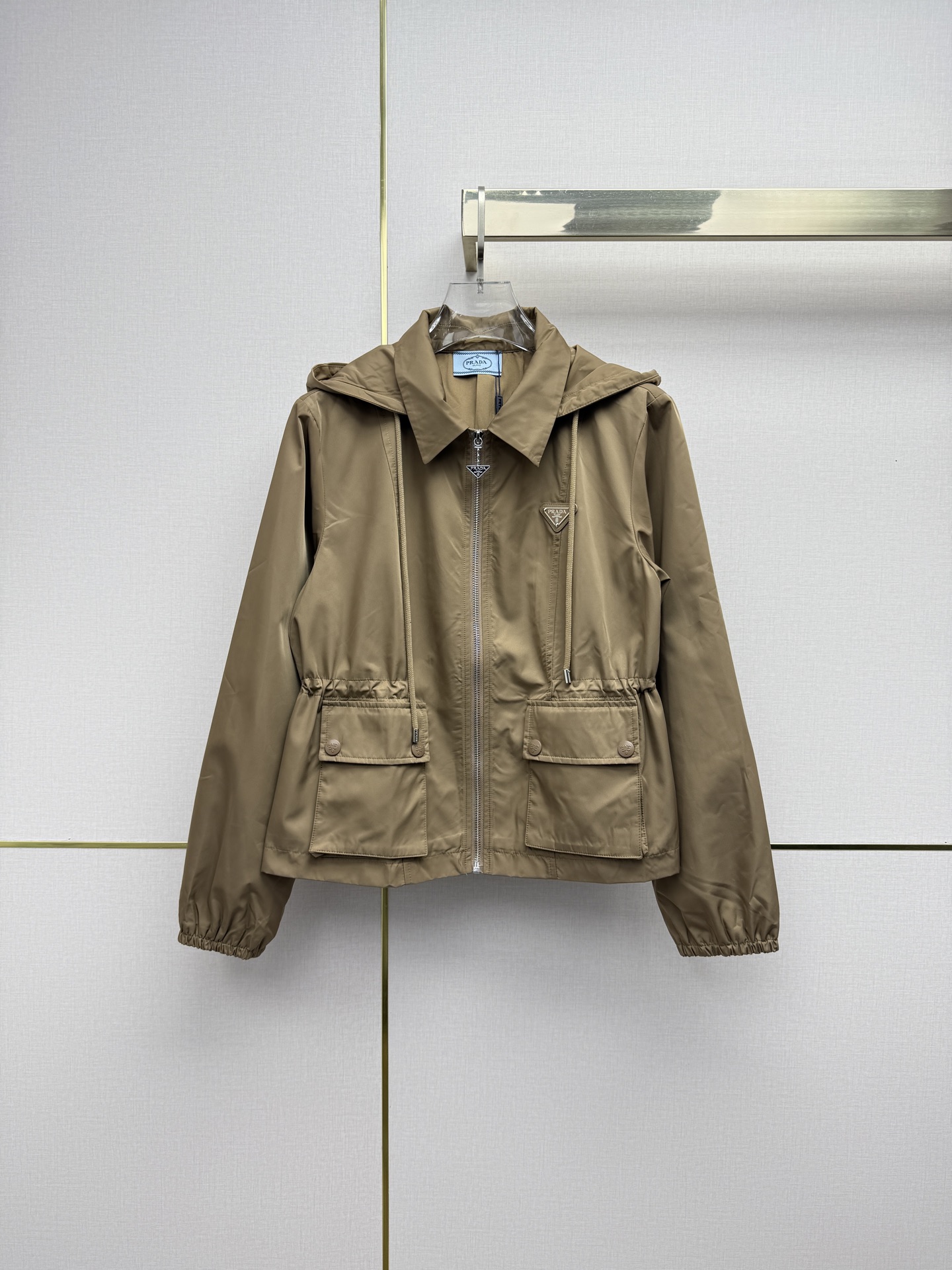 Prada Tan Pocket Hooded Jacket