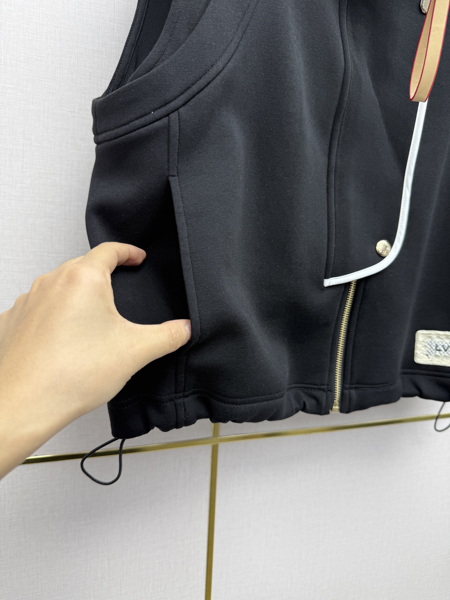 louis vuitton monogram accent zip up vest