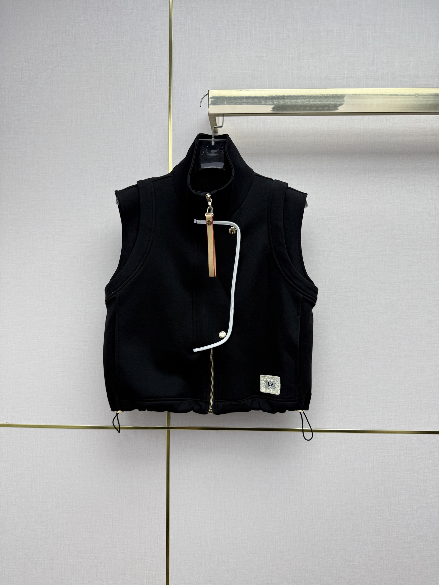 louis vuitton monogram accent zip up vest