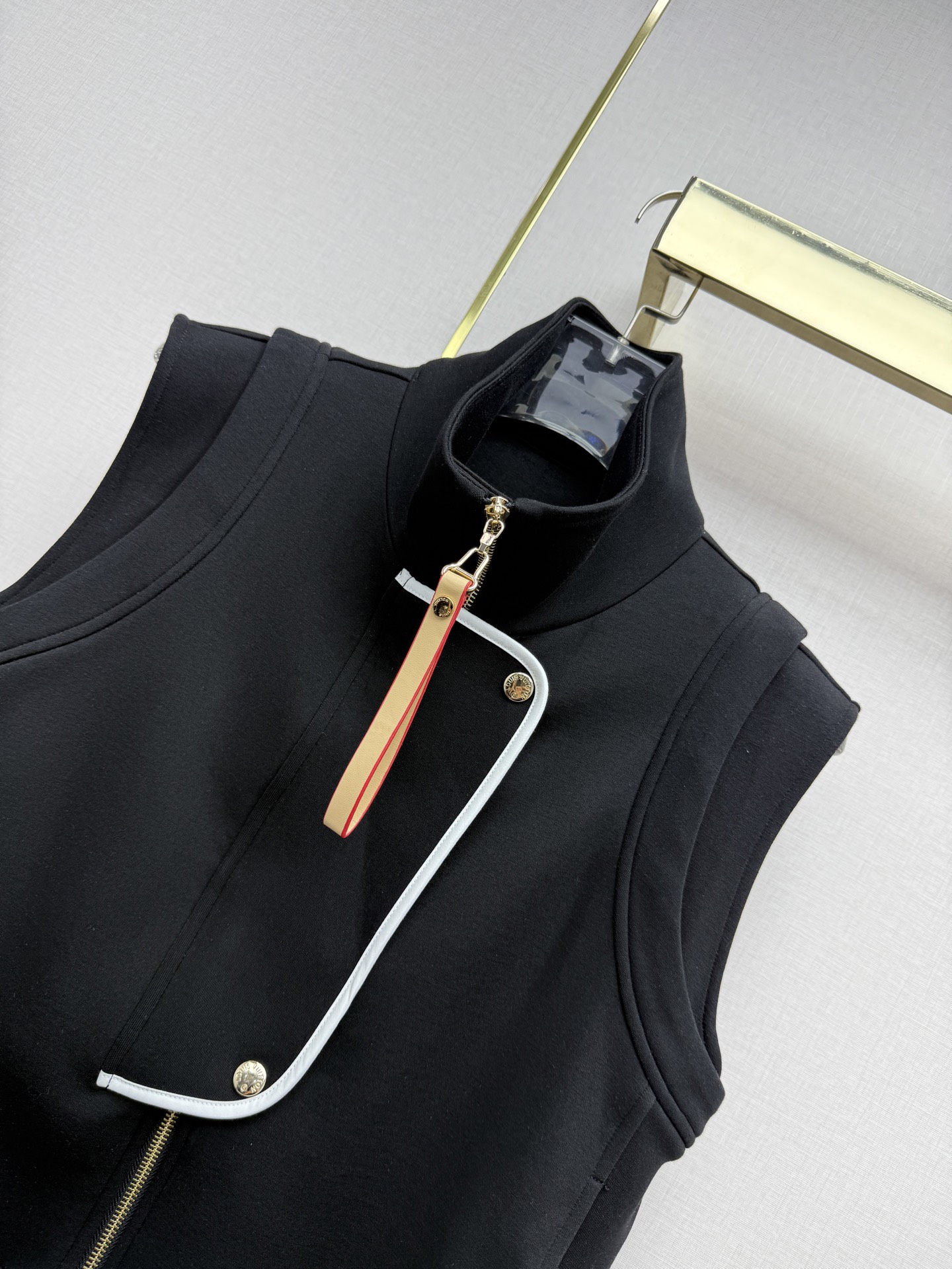 louis vuitton monogram accent zip up vest