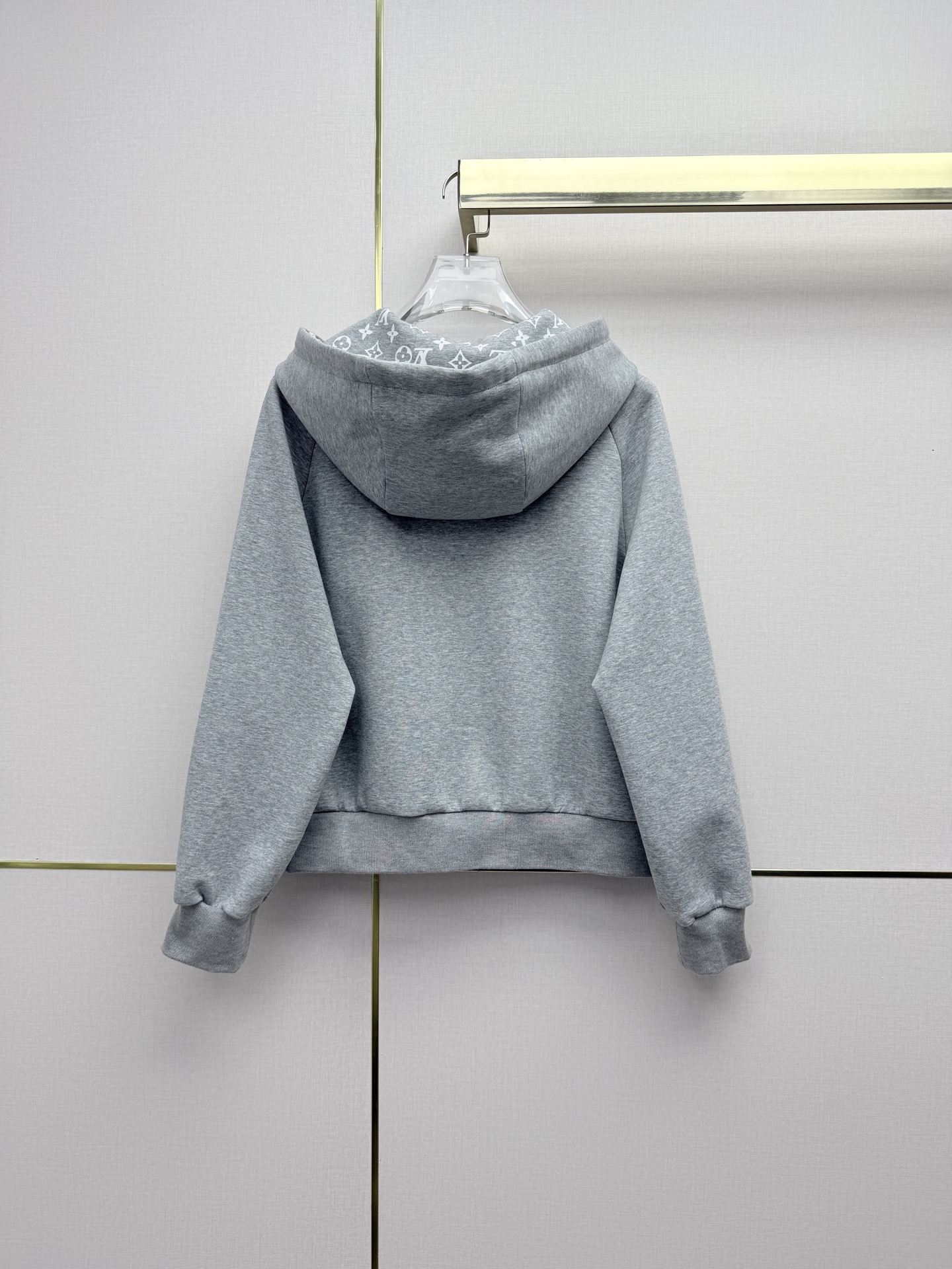 louis vuitton monogram accent zip up hoodie