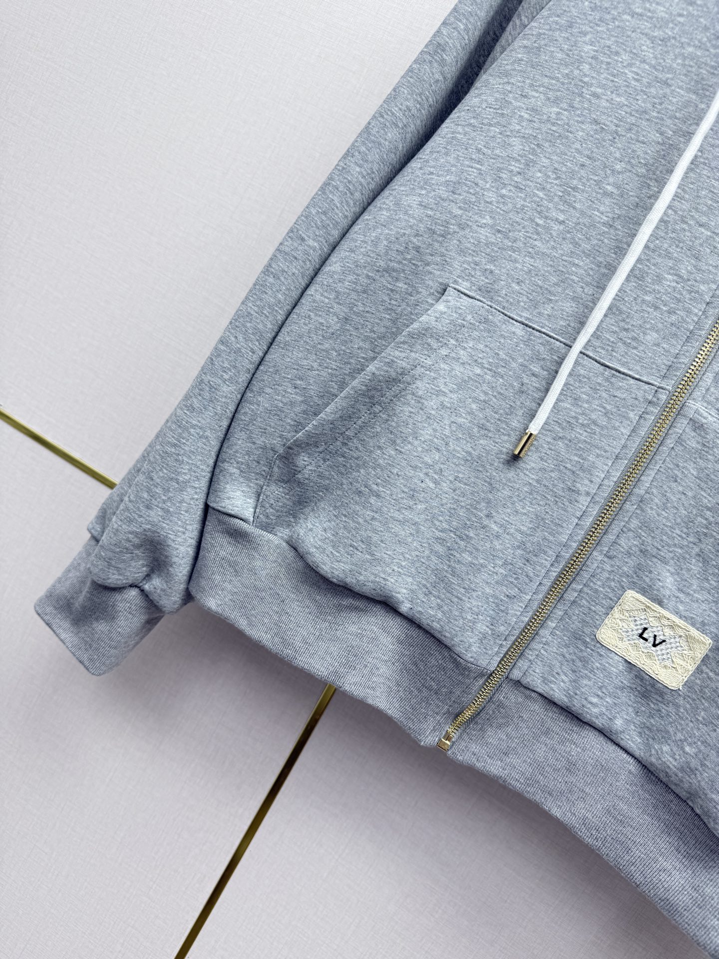 louis vuitton monogram accent zip up hoodie
