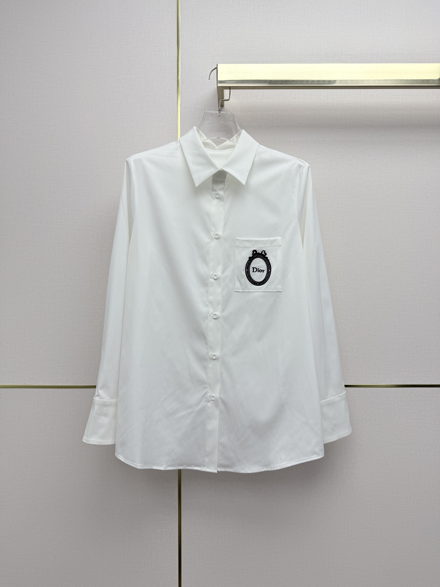 White Chest Motif Shirt