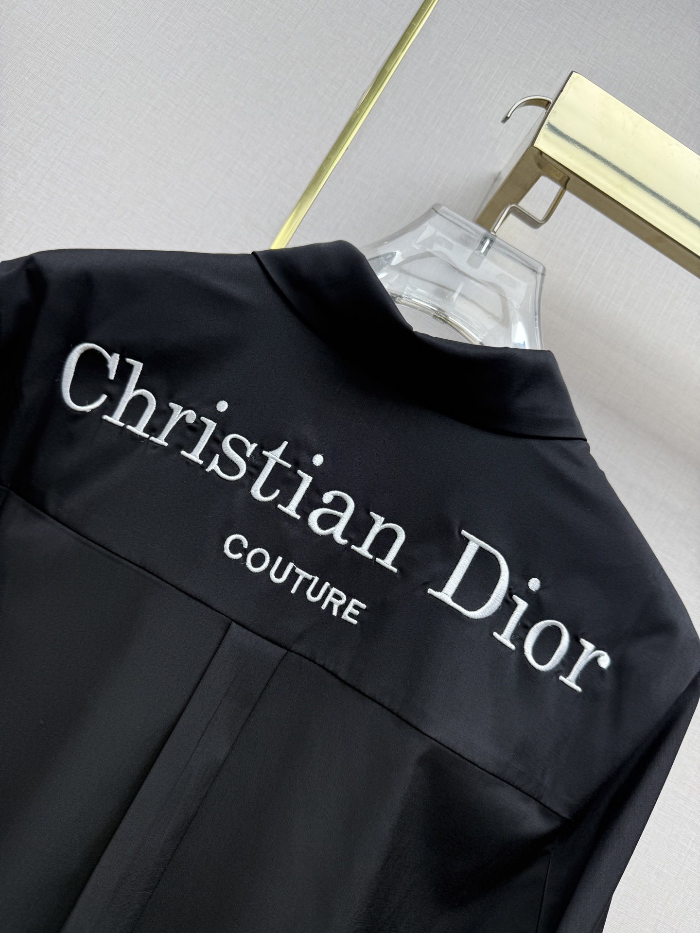 Dior Black Logo Patch Button Shirt