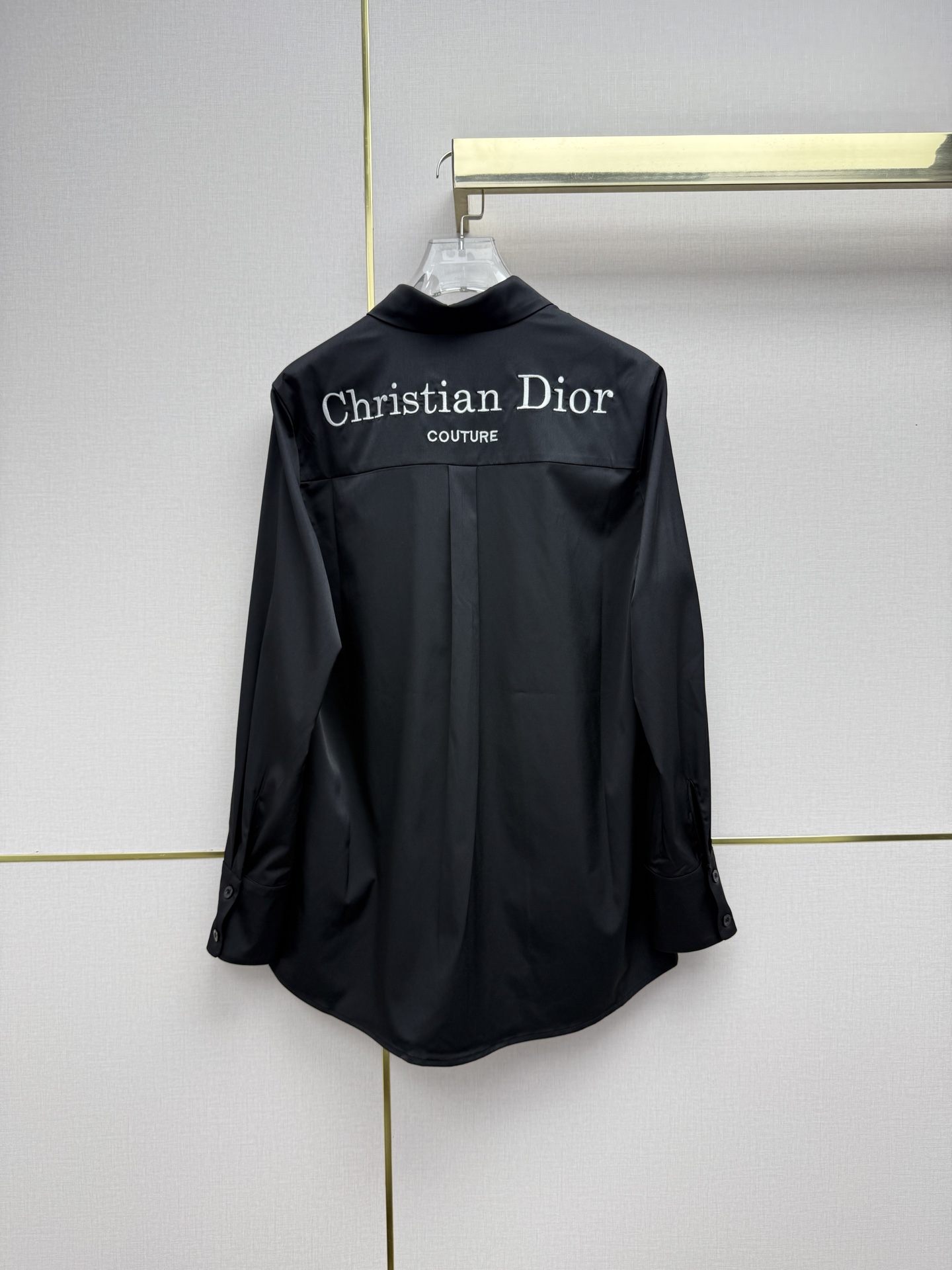Dior Black Logo Patch Button Shirt