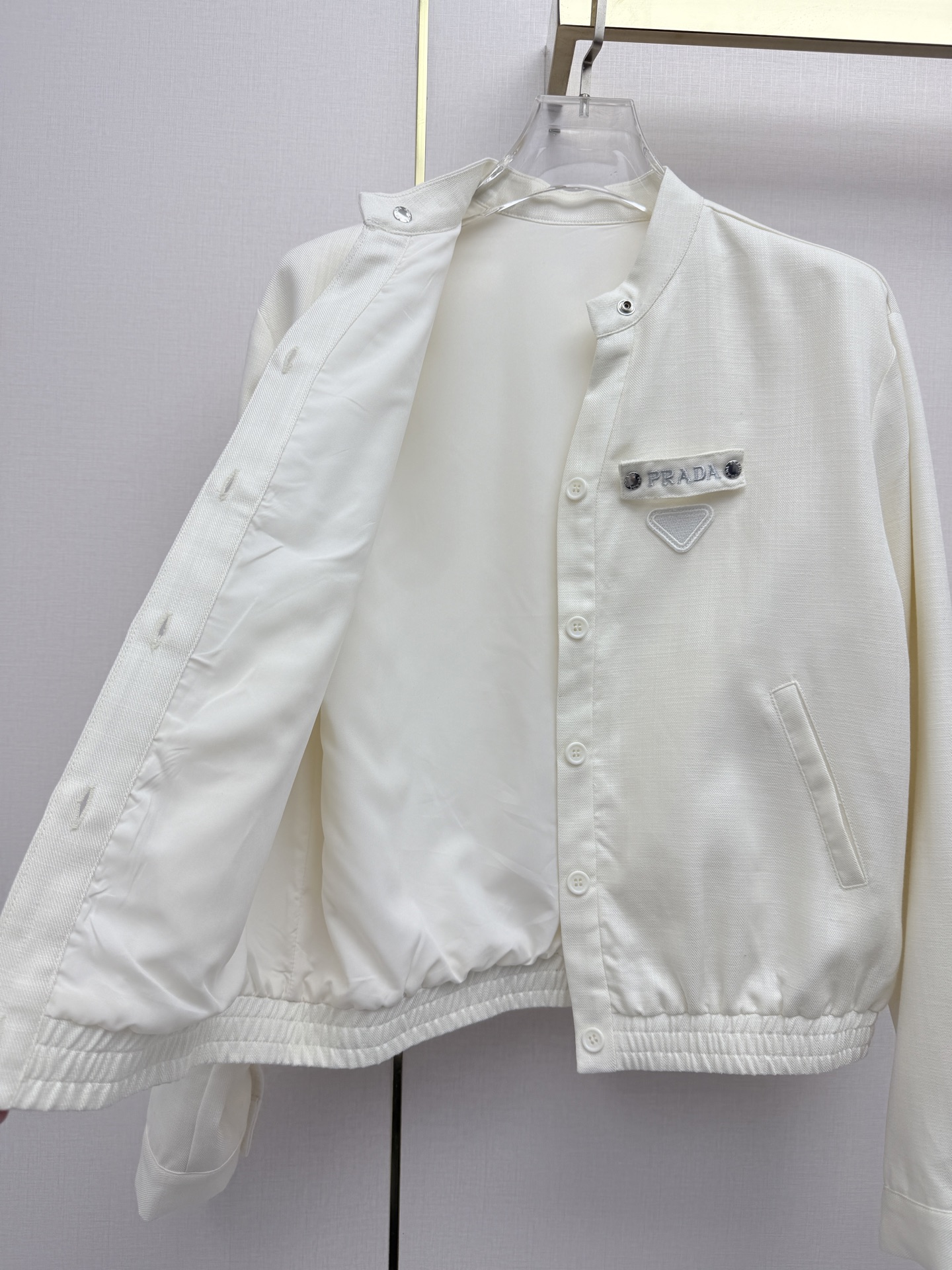 Prada White Jacket and Wide-Leg Pants Set