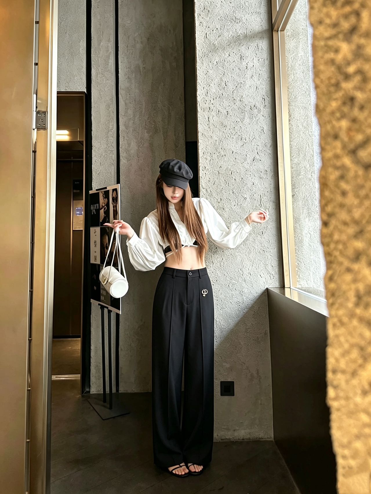 dior cd signature wide leg pants