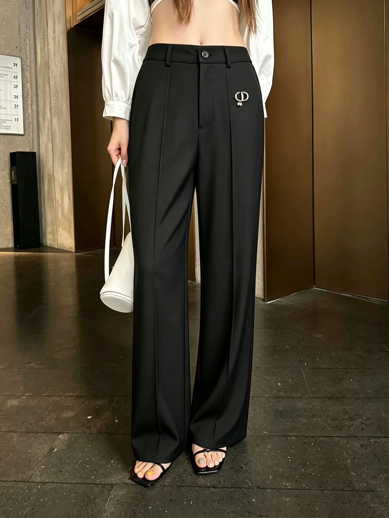 dior cd signature wide leg pants