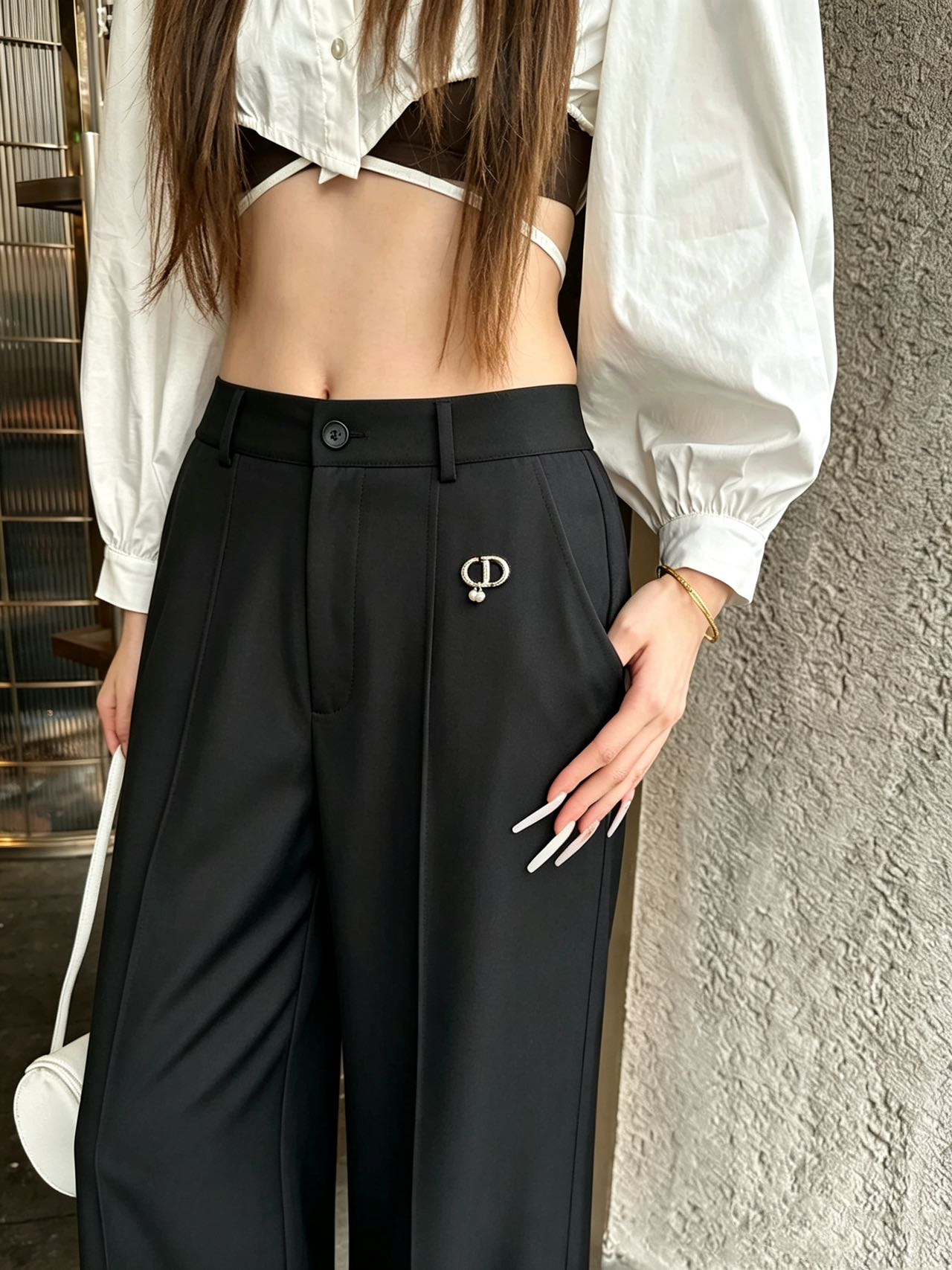 dior cd signature wide leg pants