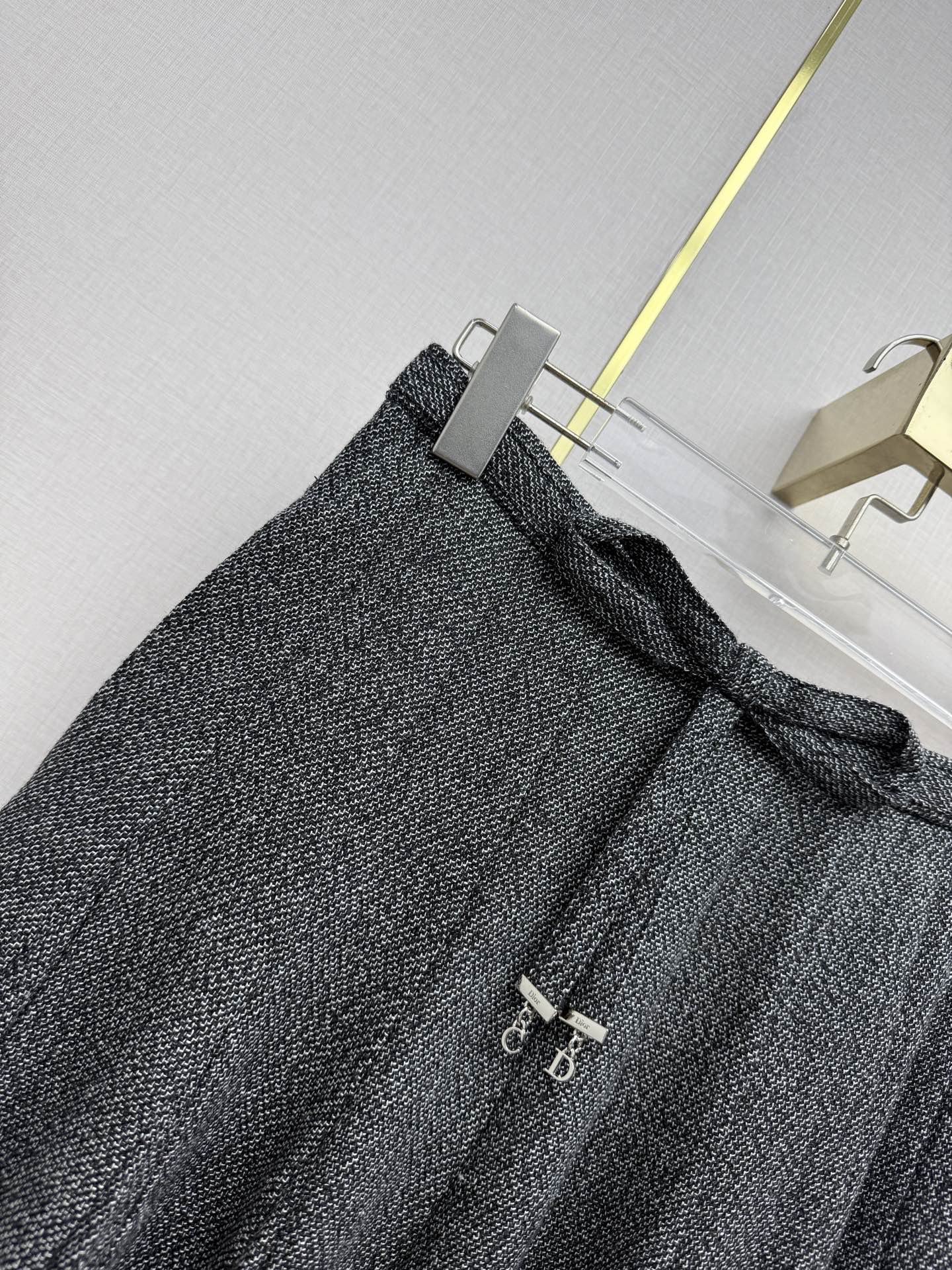 Gray Pleated Maxi Skirt