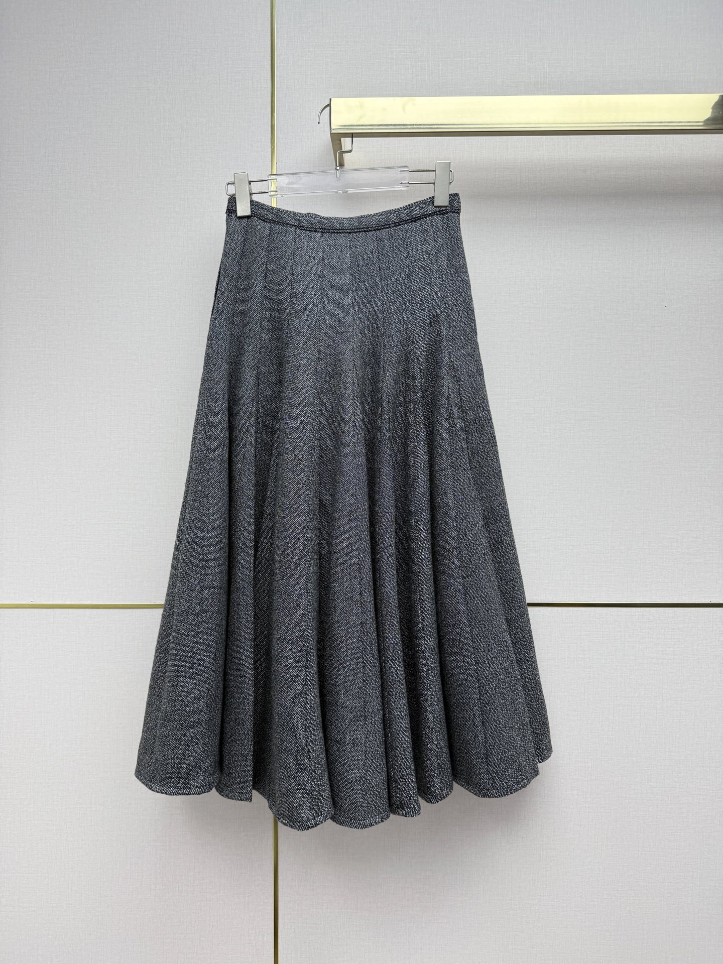 Gray Pleated Maxi Skirt