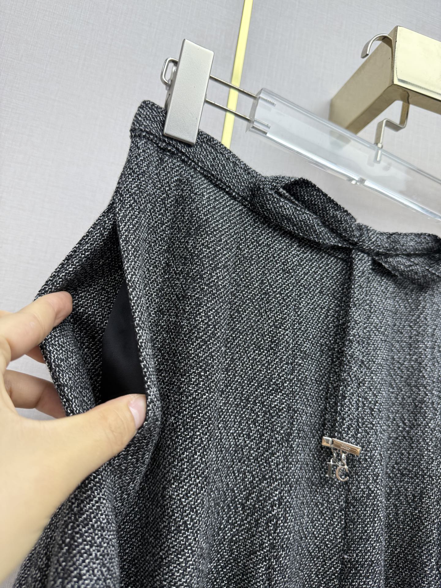 Gray Pleated Maxi Skirt