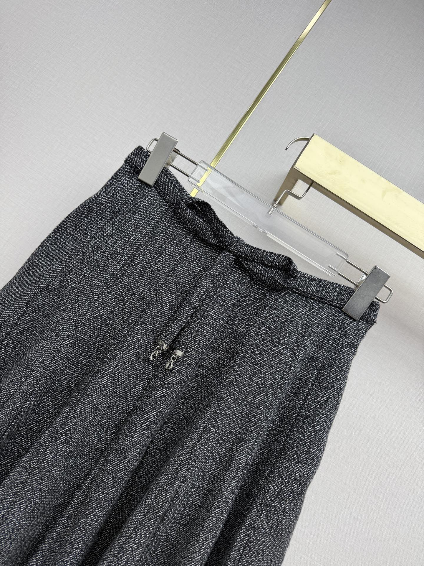 Gray Pleated Maxi Skirt