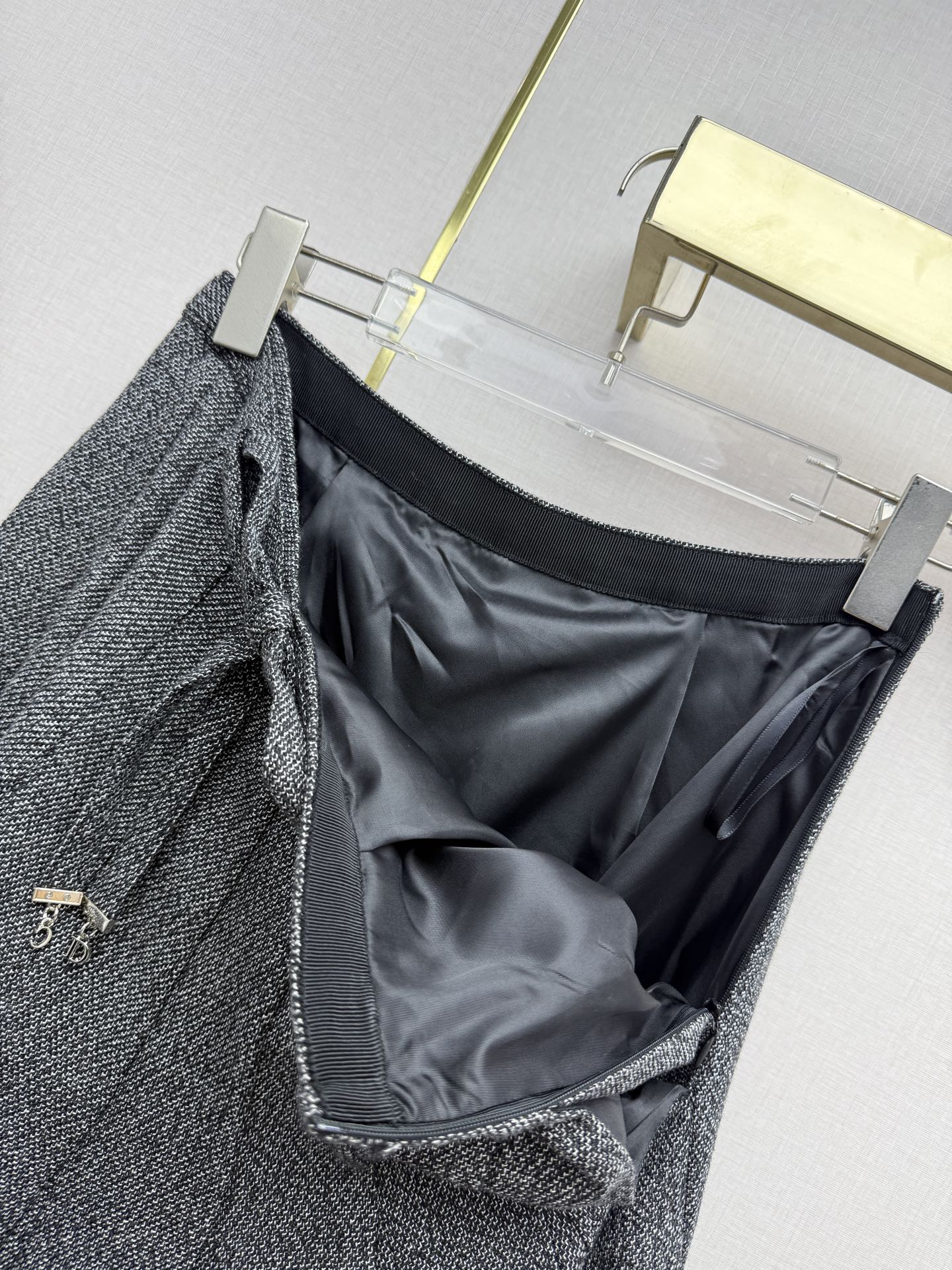Gray Pleated Maxi Skirt