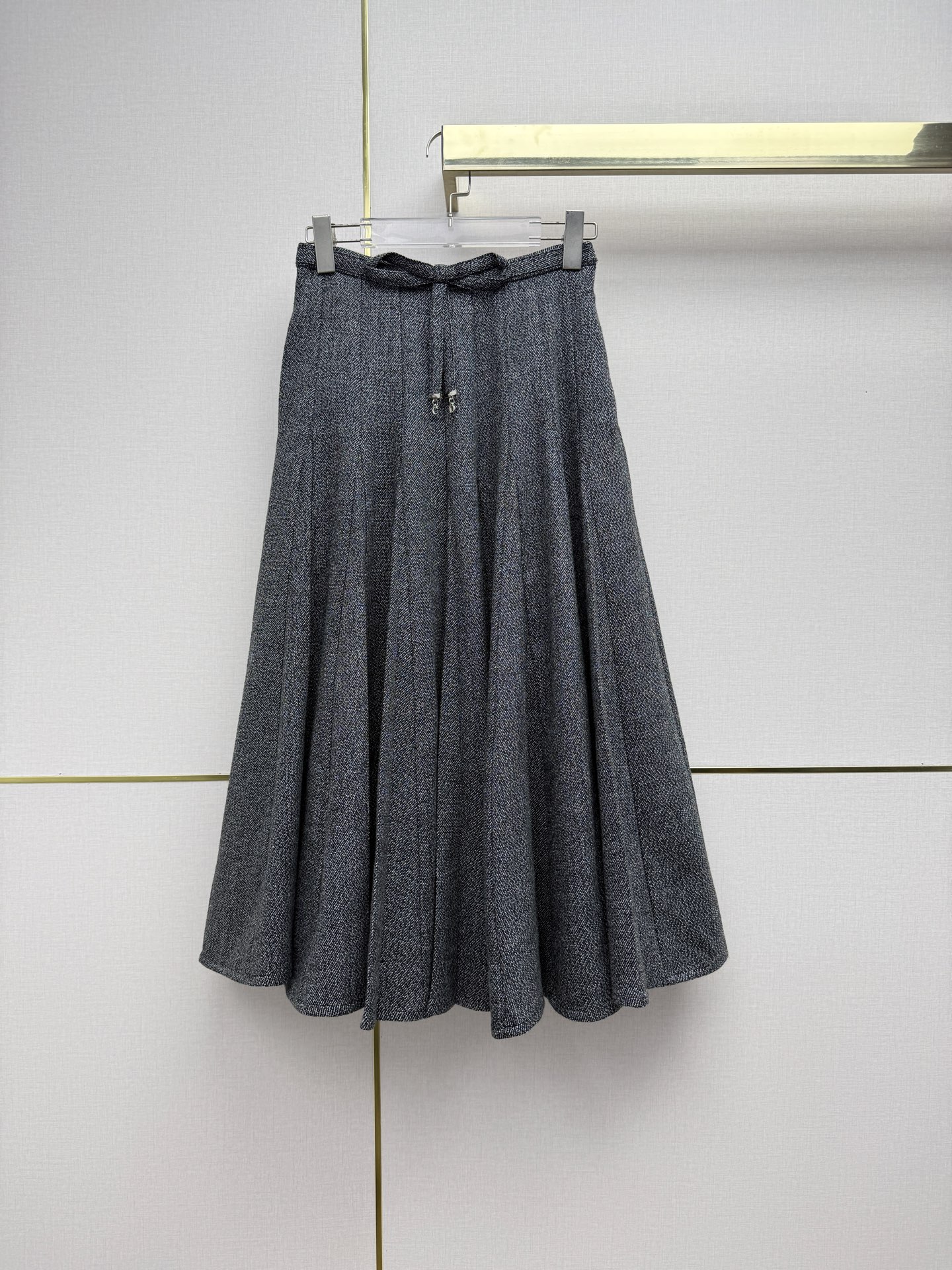 Gray Pleated Maxi Skirt