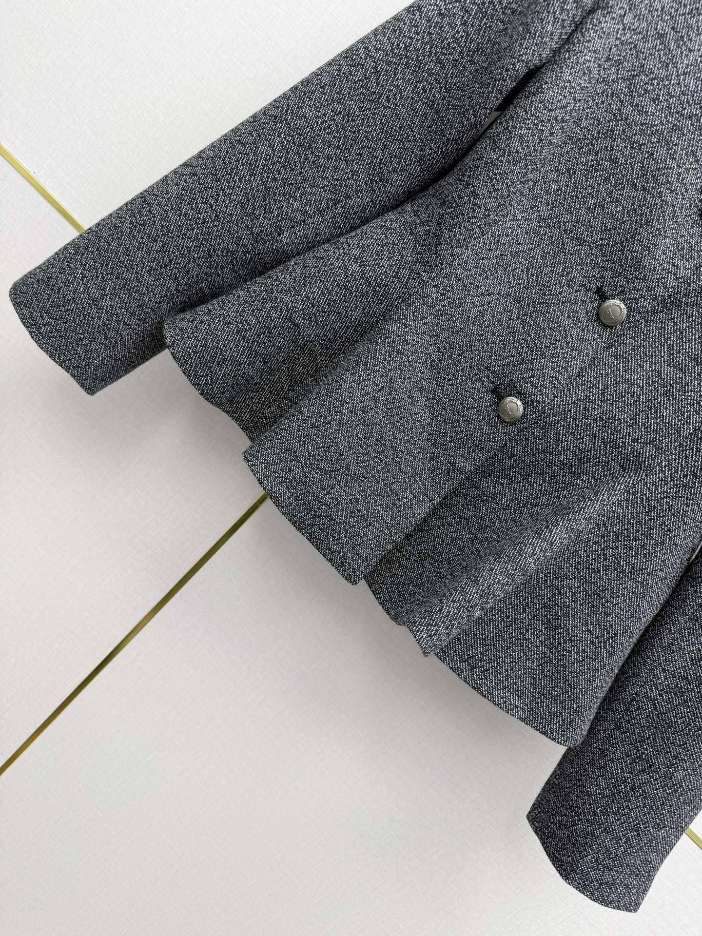 Gray Peplum Button Jacket