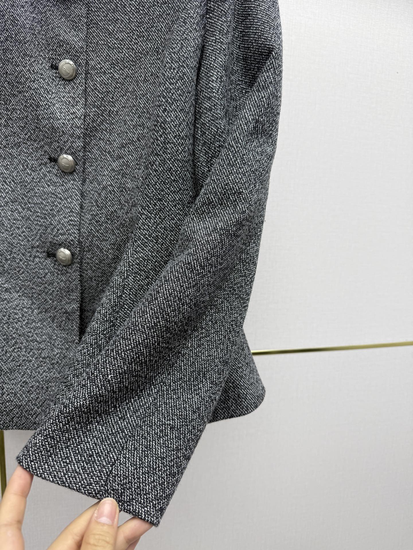 Gray Peplum Button Jacket
