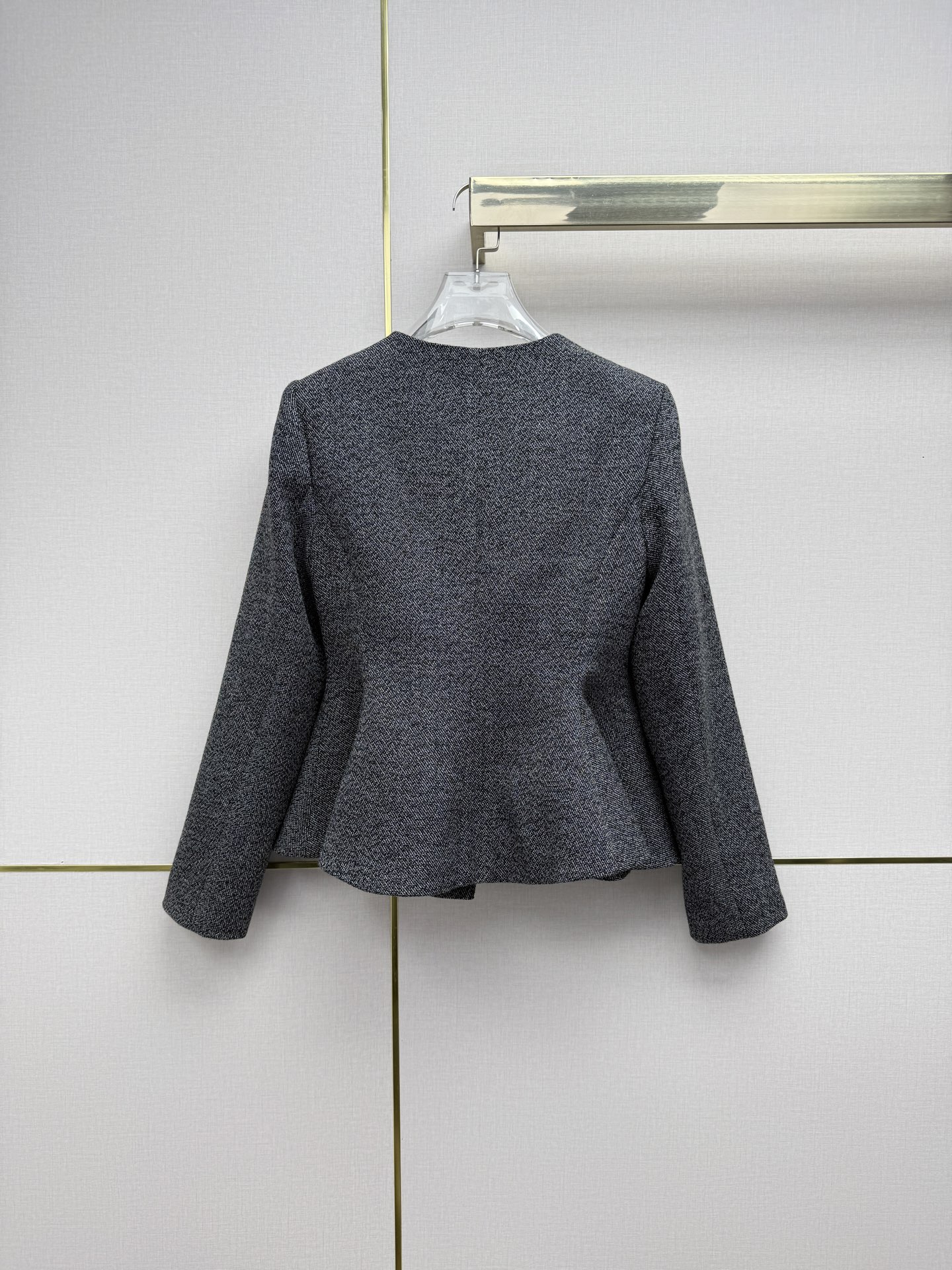 Gray Peplum Button Jacket
