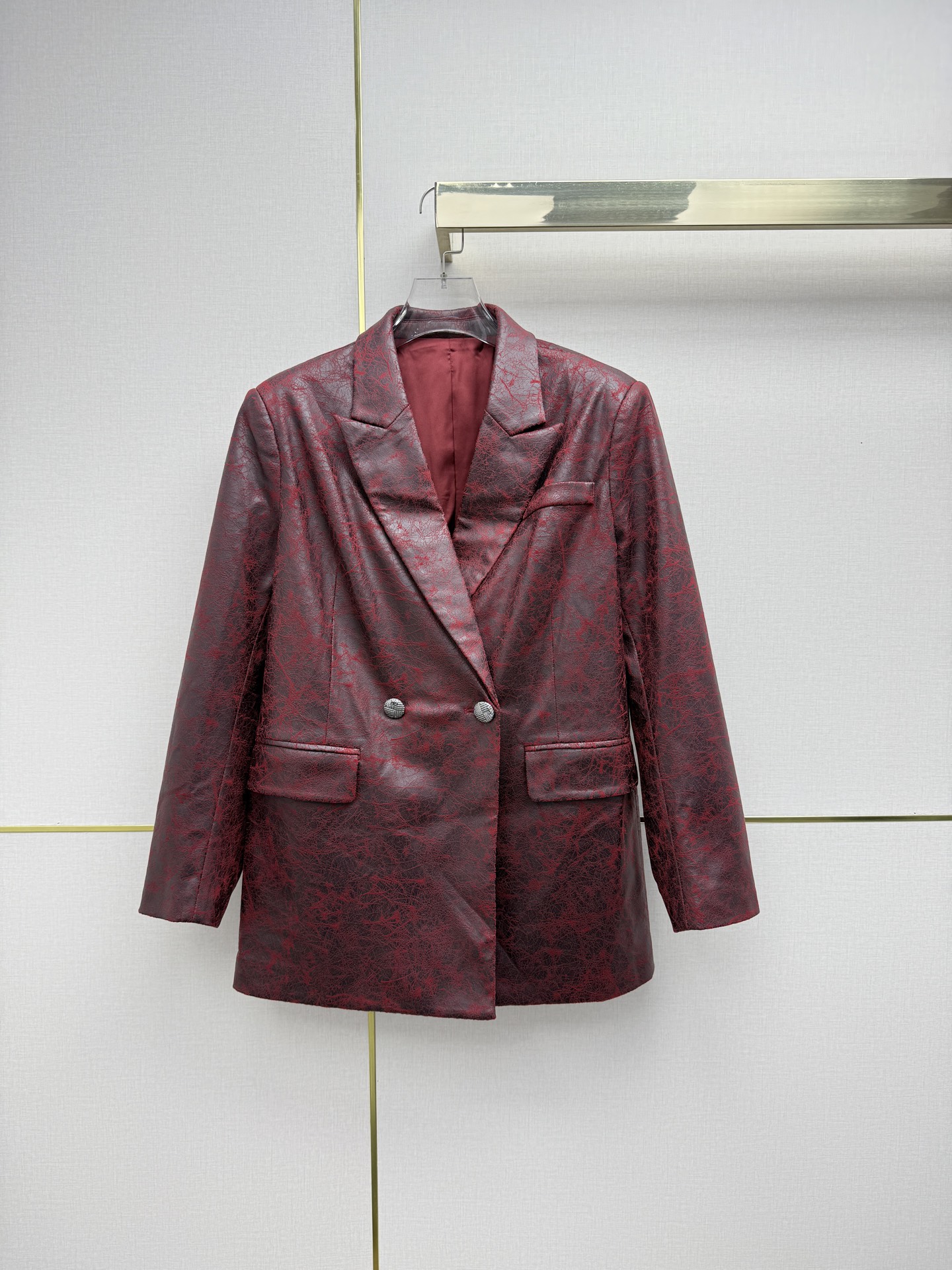 Burgundy Double Breasted Blazer