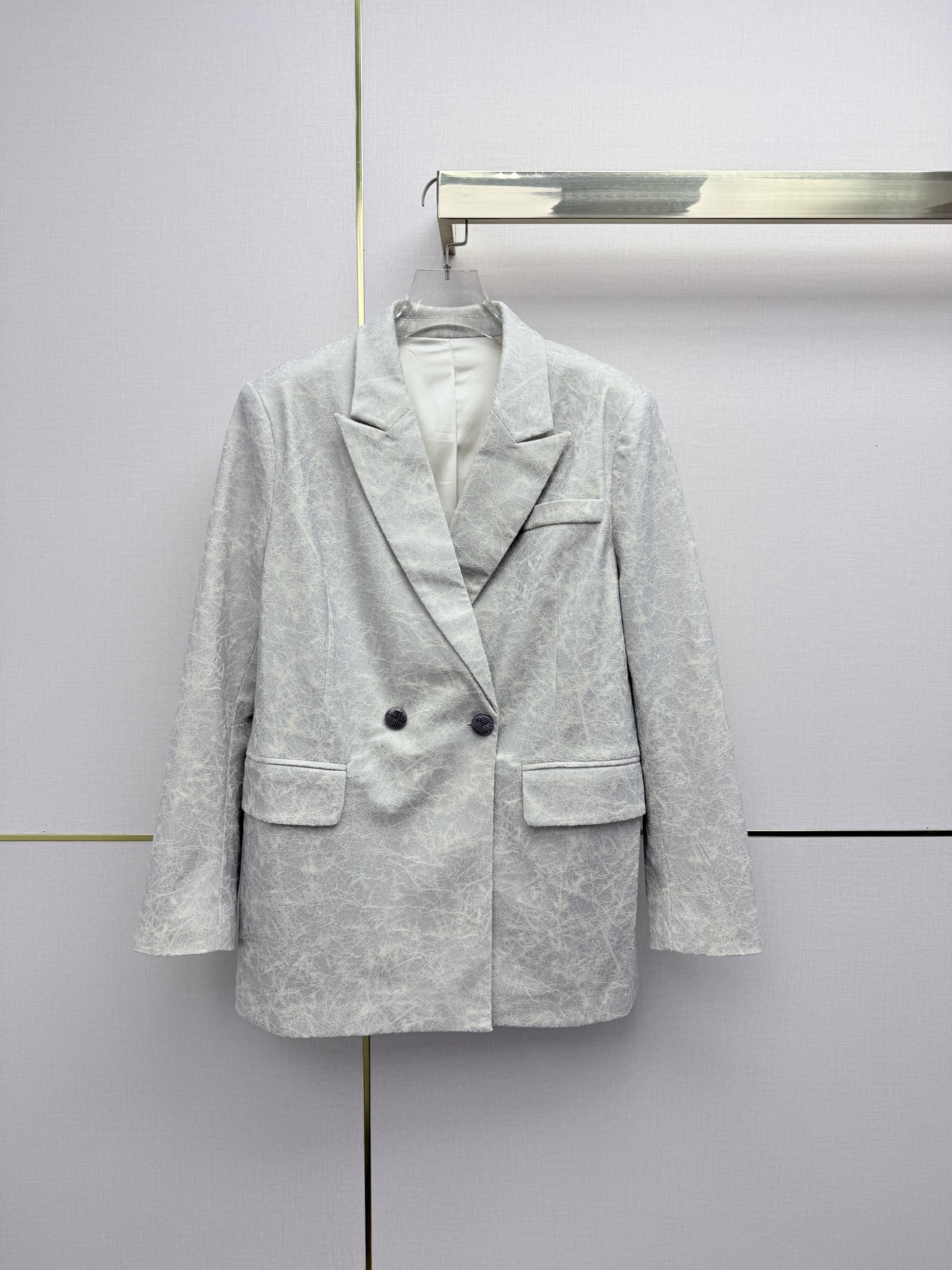 Light Gray Double Breasted Blazer