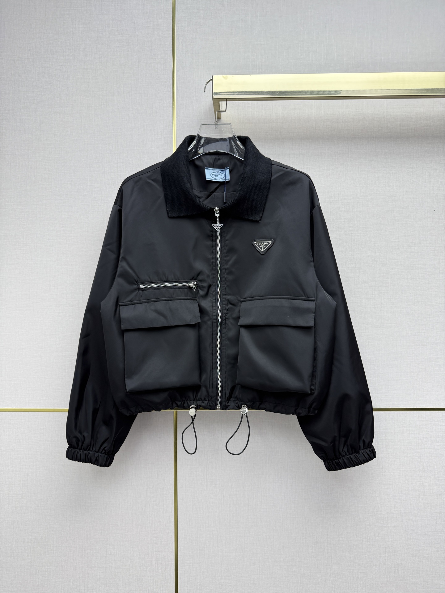 Prada Black Cropped Utility Jacket