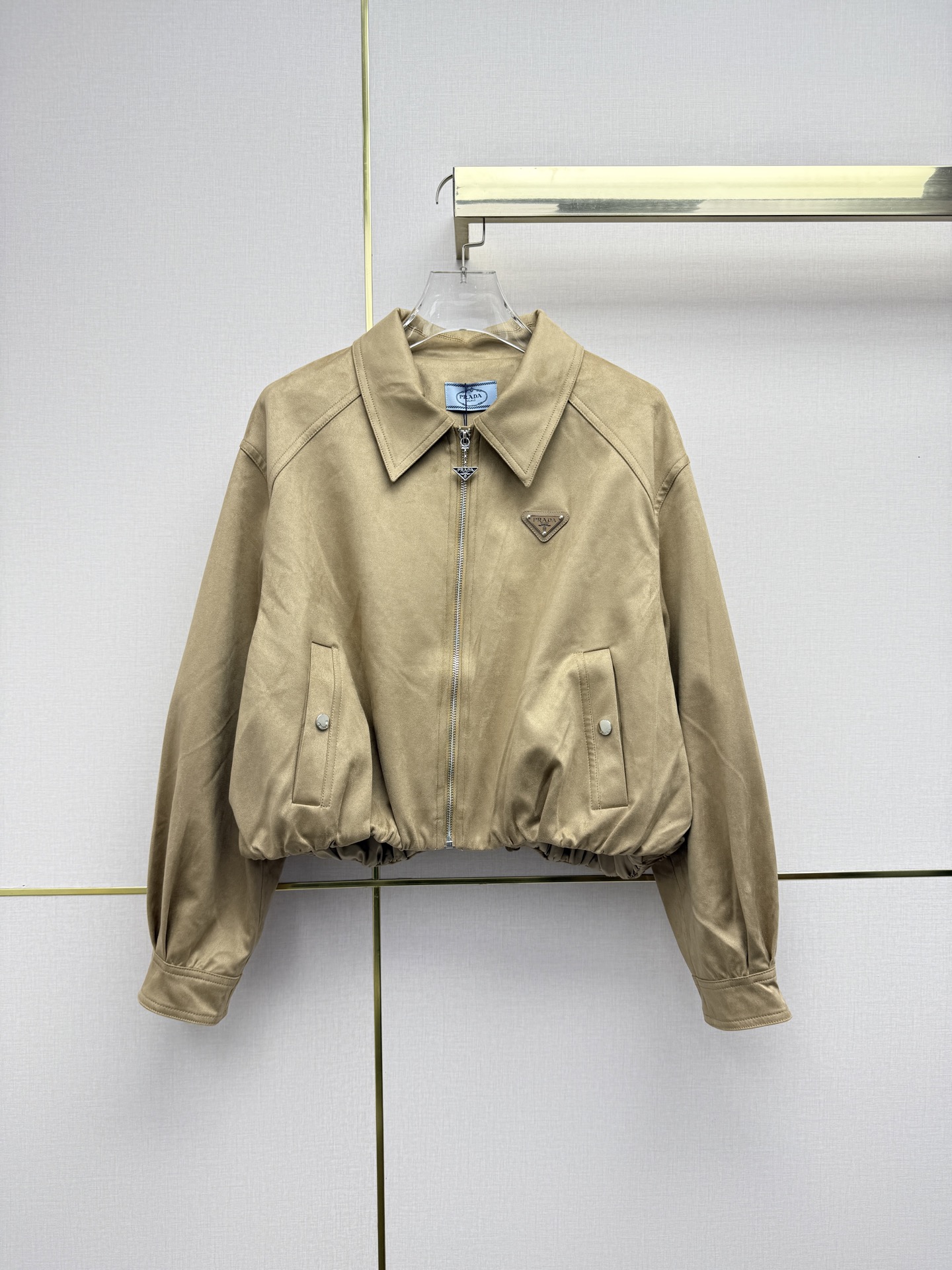 Prada Beige Cropped Zip Jacket