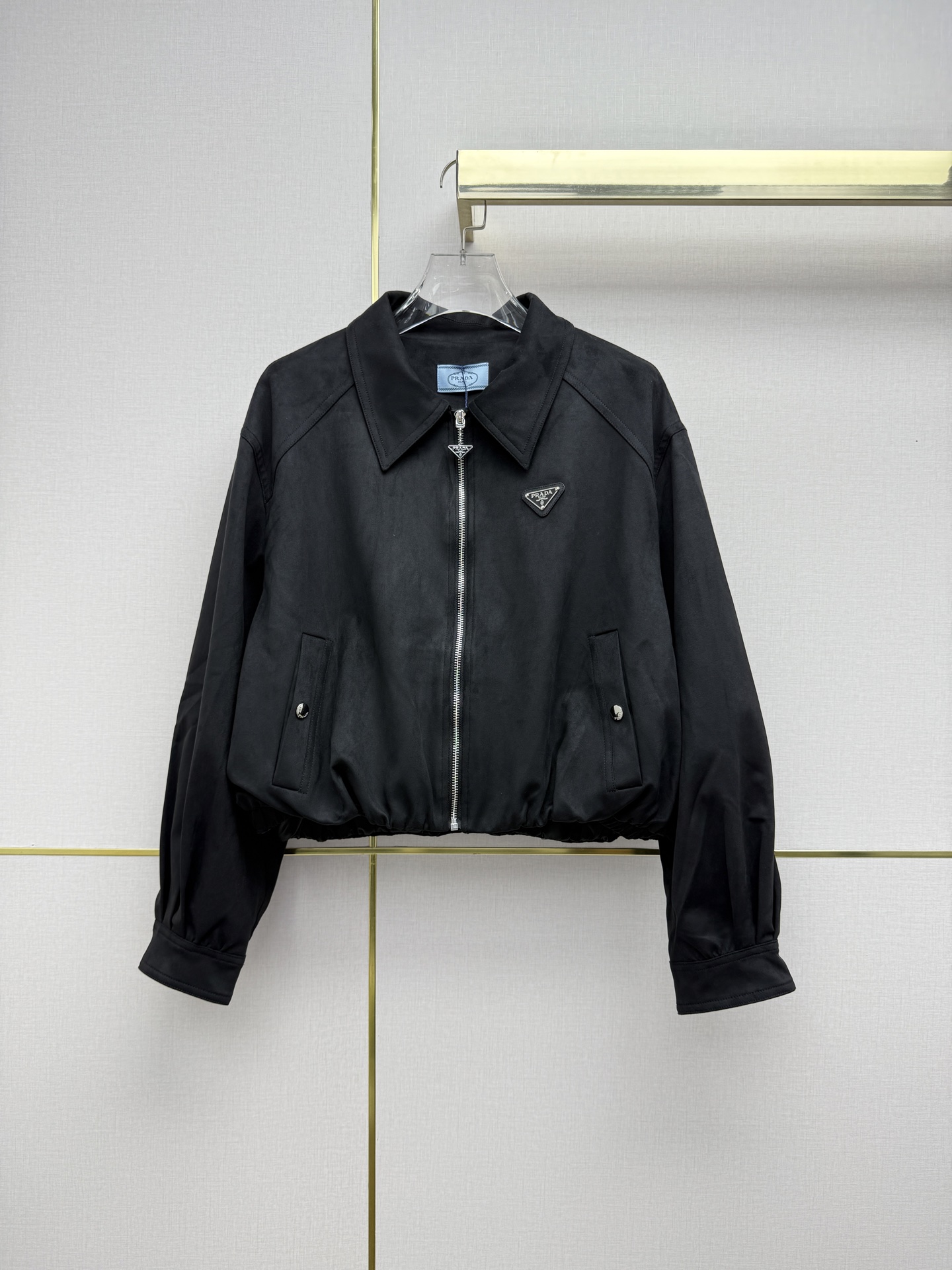 Prada Black Cropped Zip Jacket