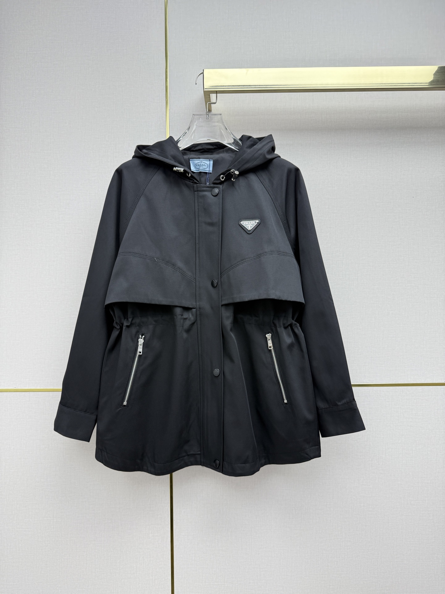Prada Black Hooded Utility Jacket