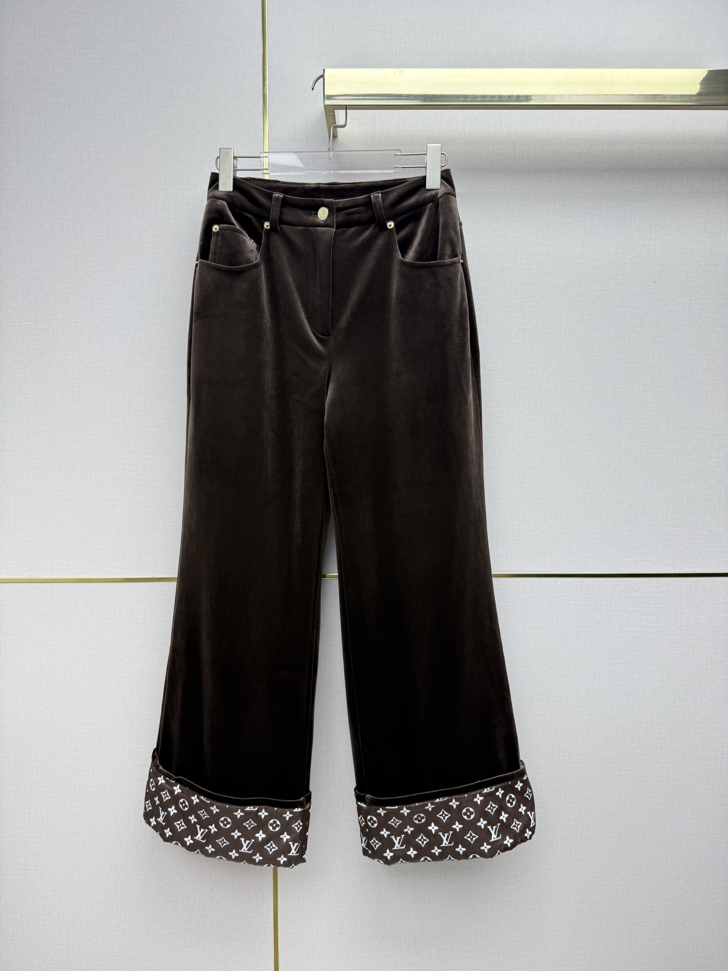 Louis Vuitton Brown Monogram Cuff Pants