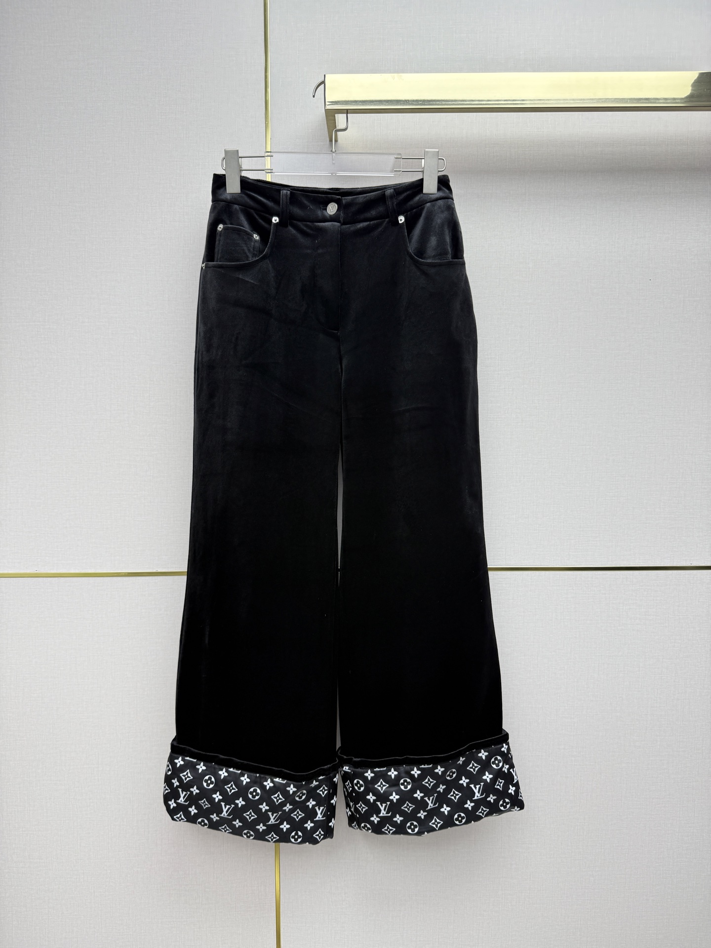 Louis Vuitton Black Monogram Cuff Pants