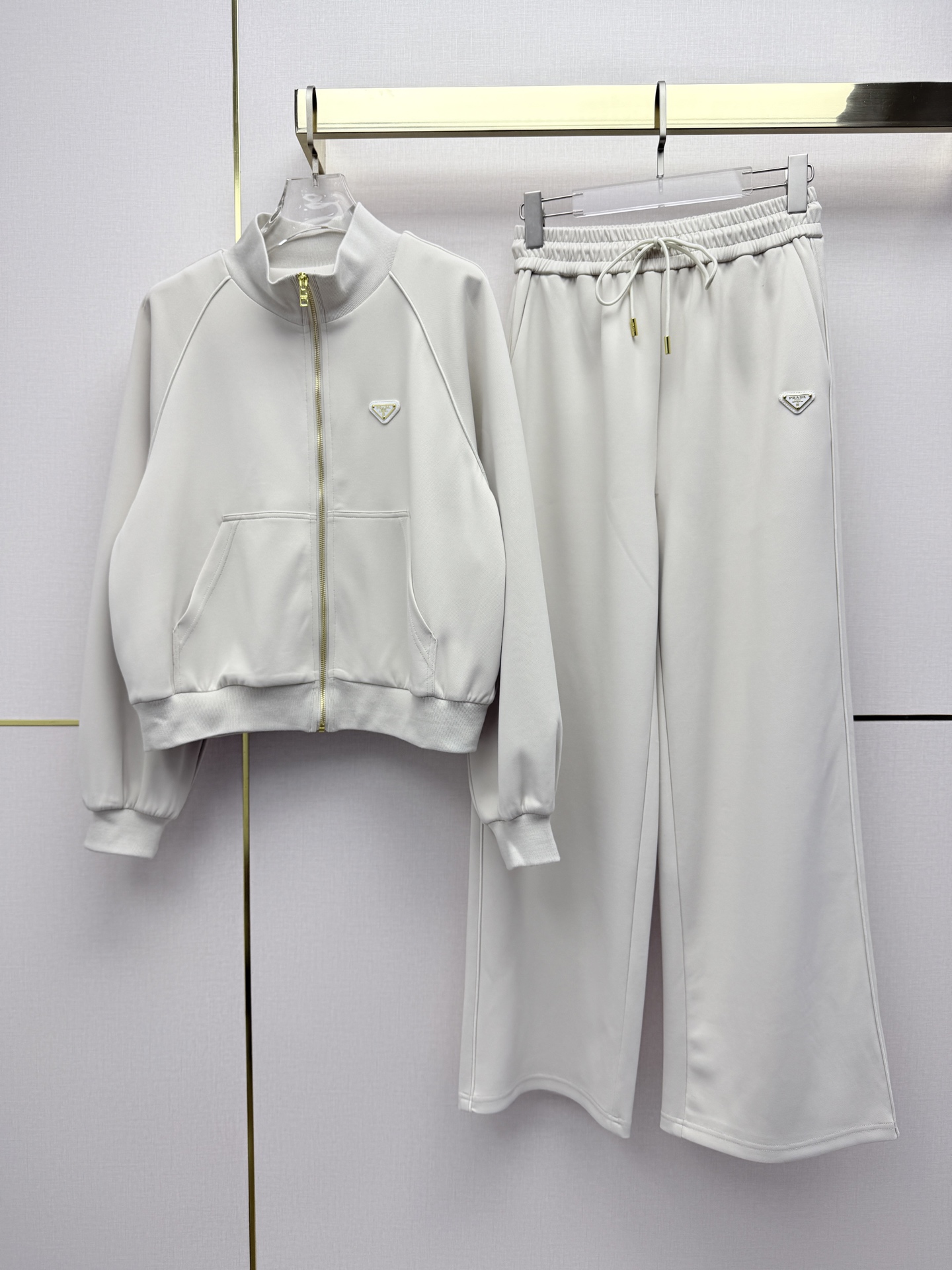 Prada White Zip Track Set