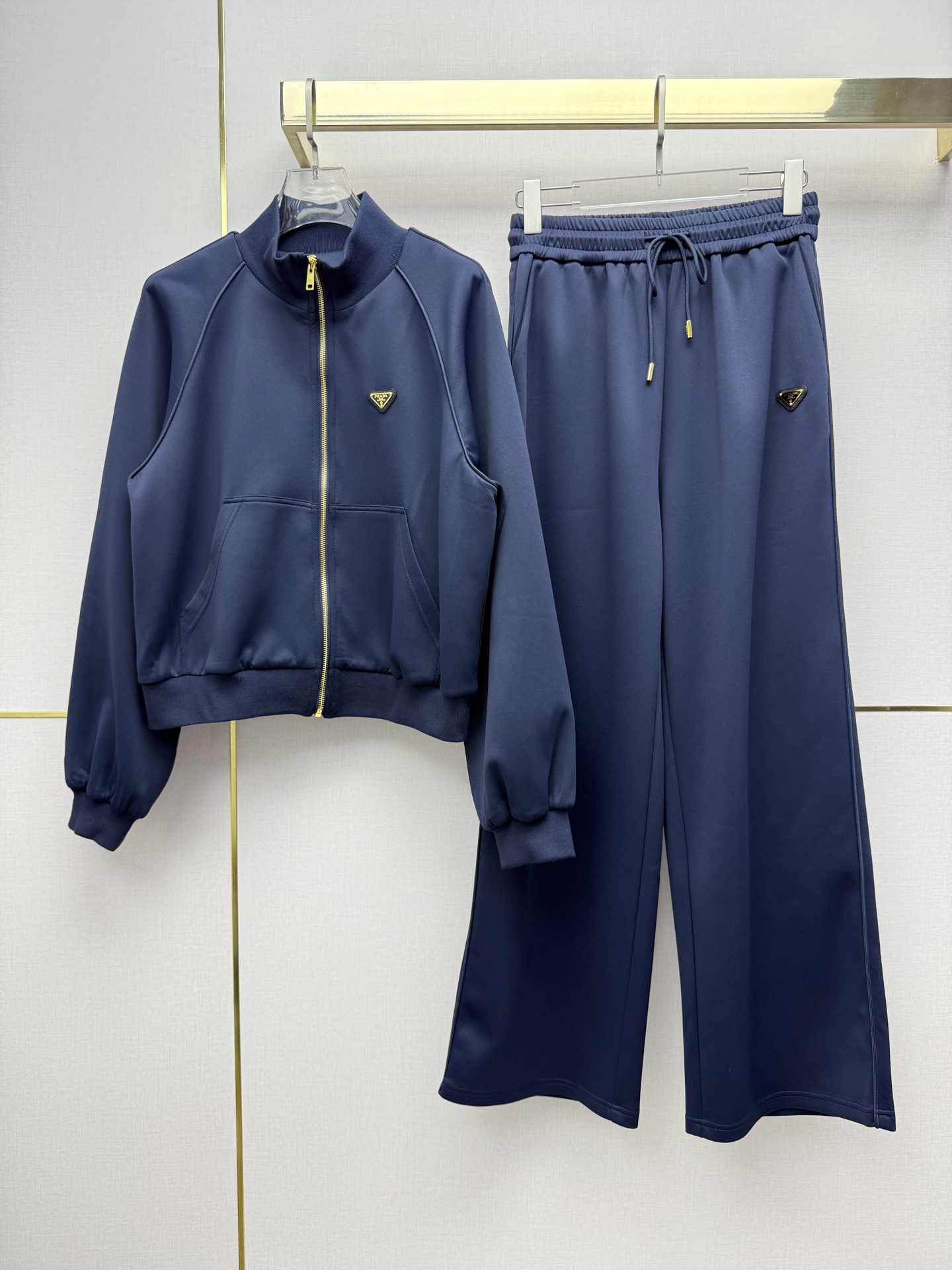 Prada Navy Zip Track Set