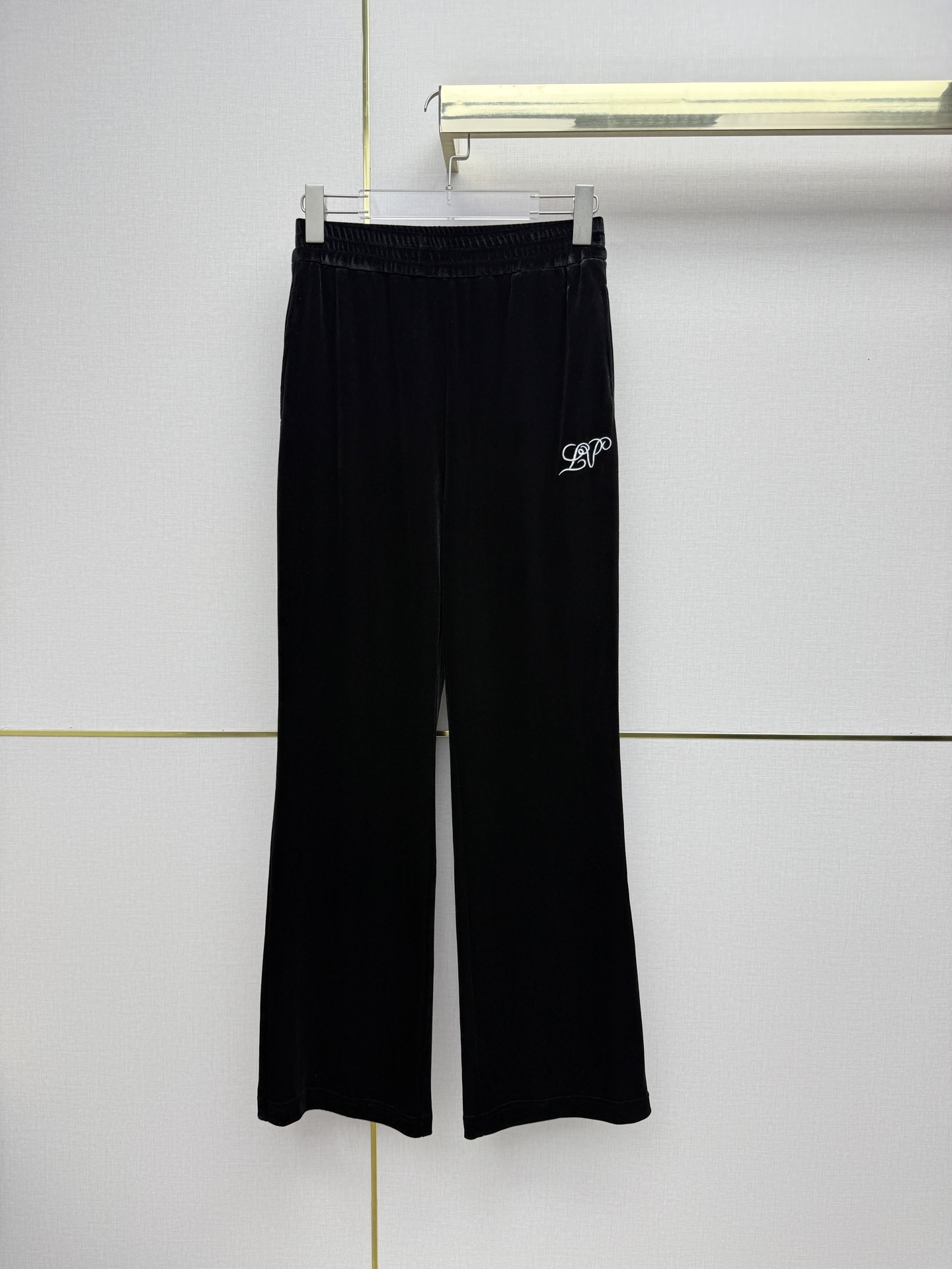 Louis Vuitton Black Wide Leg Logo Pants