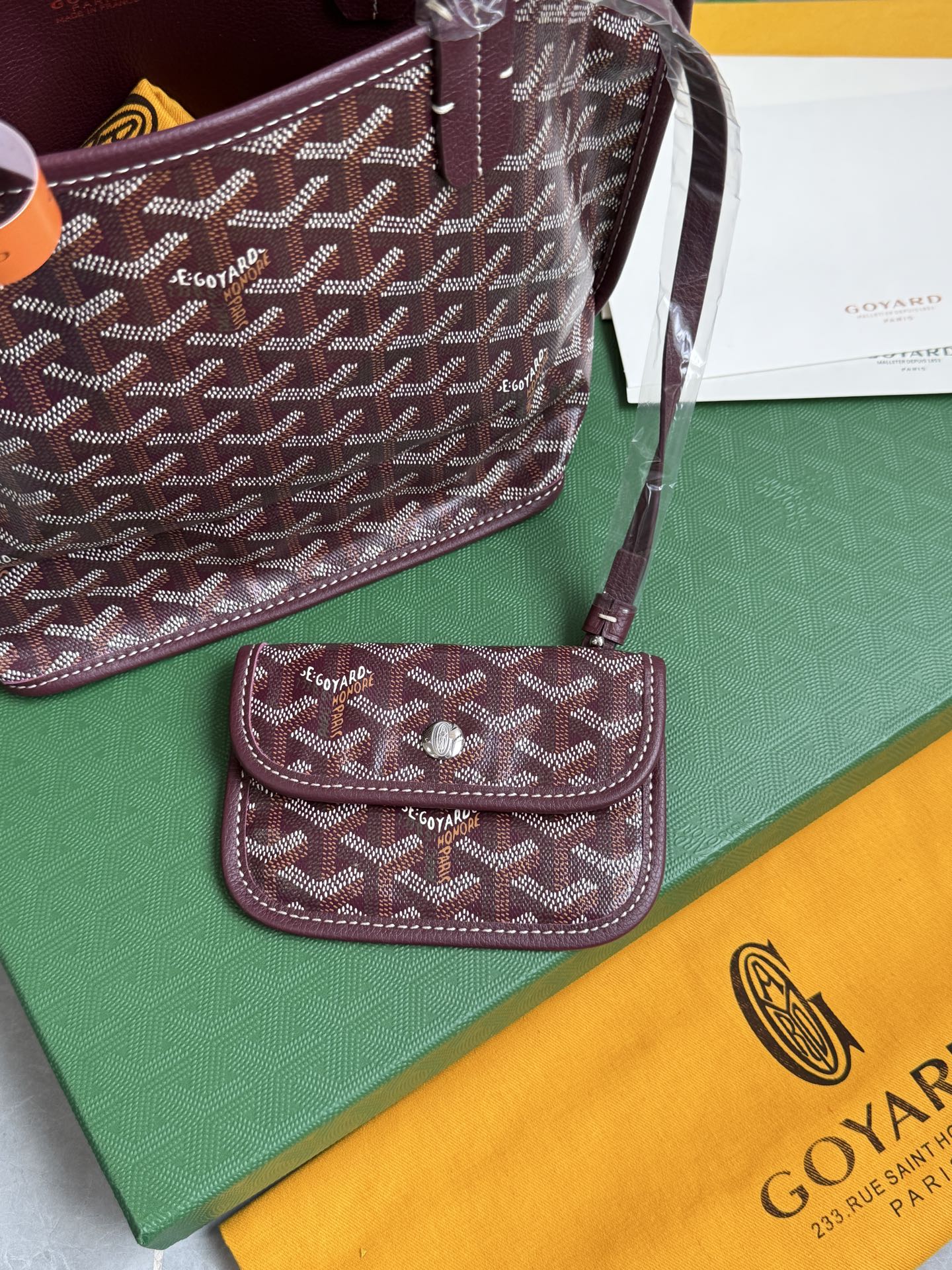 Goyard 狗牙购物袋·迷你·酒红色