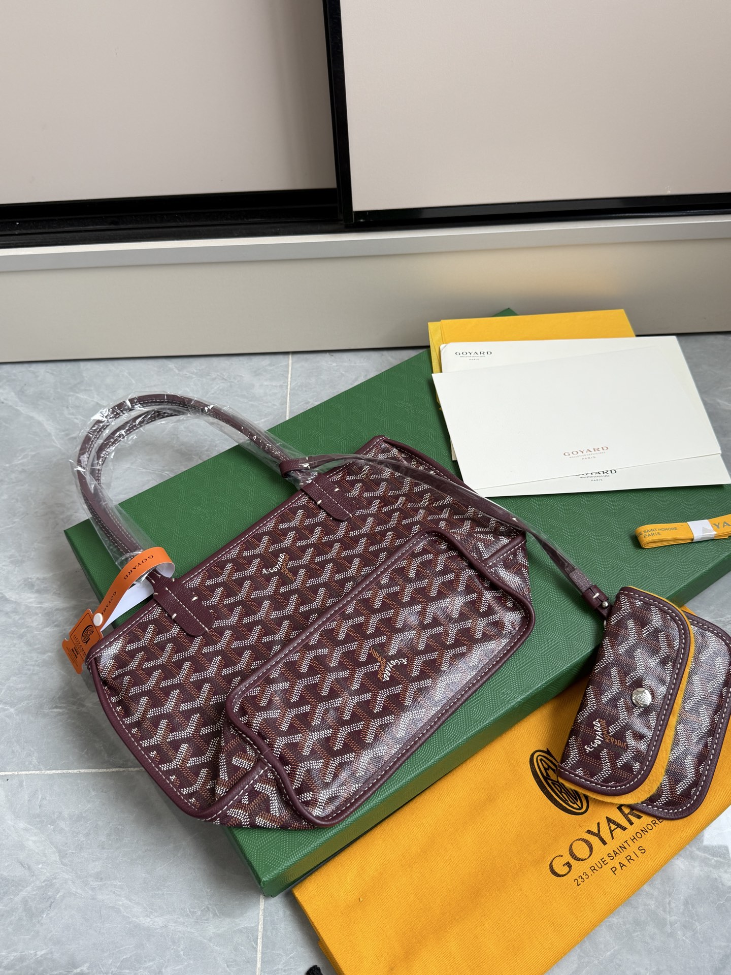 Goyard 狗牙购物袋·迷你·酒红色