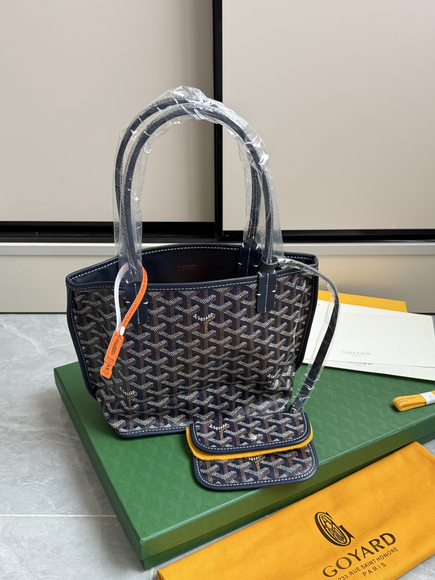 Gucci 狗牙购物袋·迷你·深蓝色