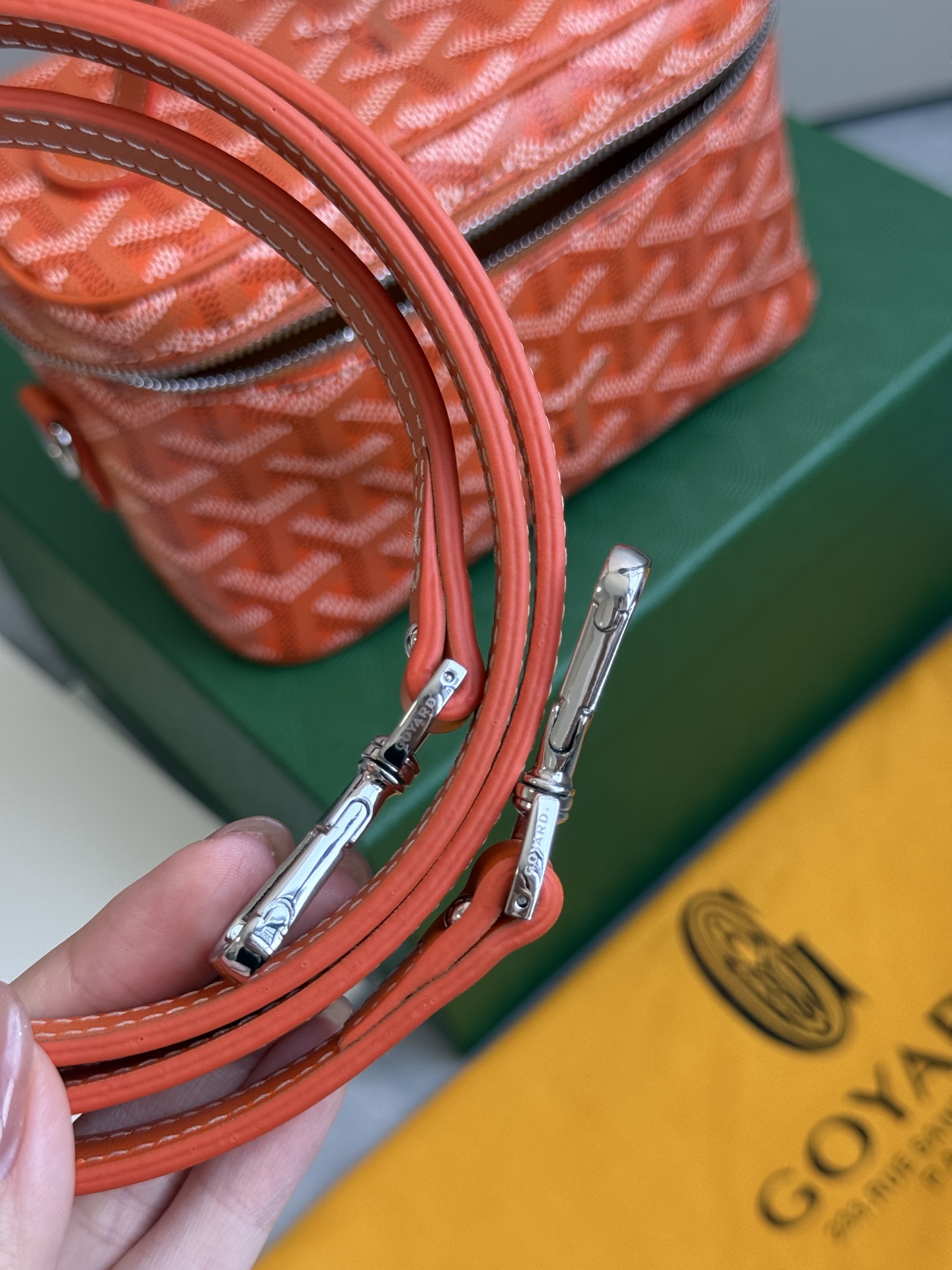 Hermès 升级版狗牙化妆包迷你·橙色