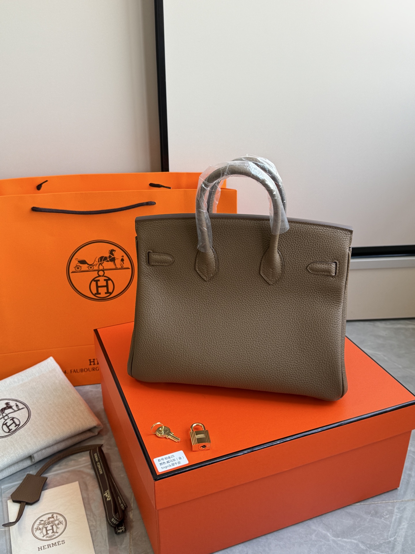 Hermès 铂金包·金扣威马灰