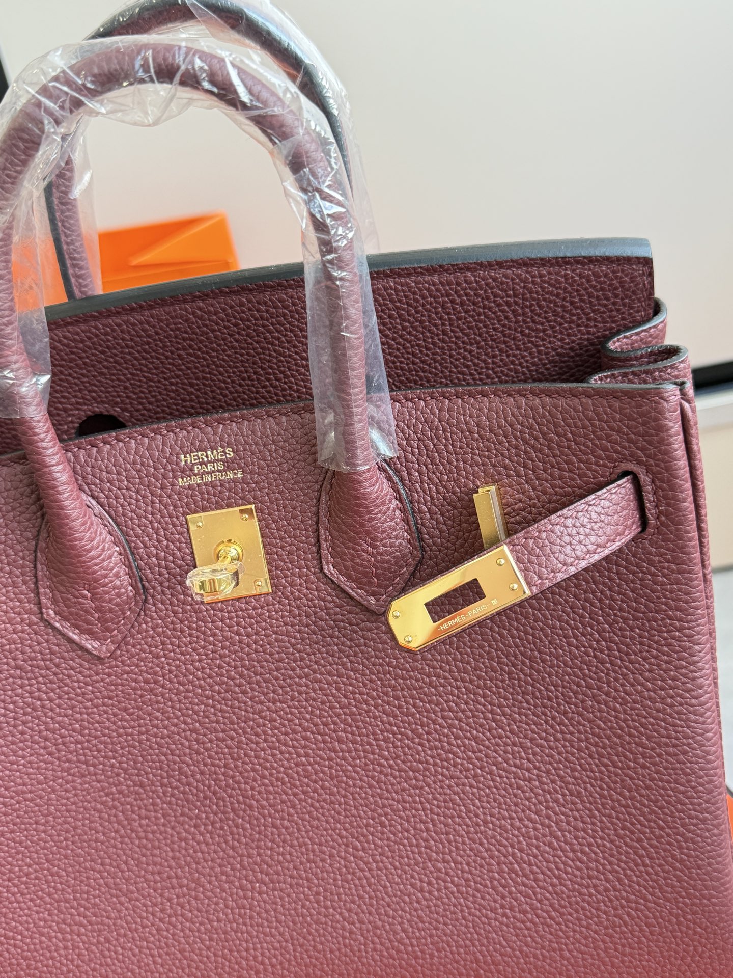 Hermès 铂金包·金扣酒红
