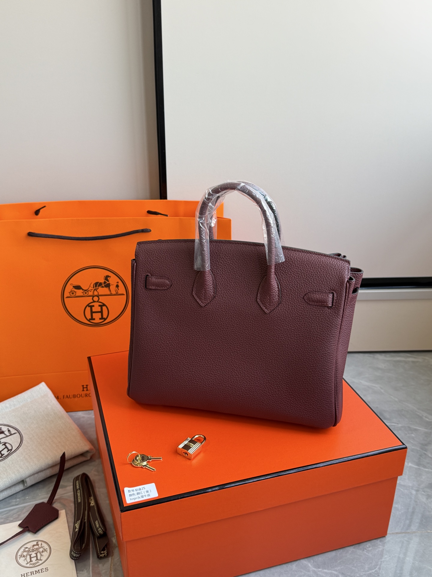 Hermès 铂金包·金扣酒红