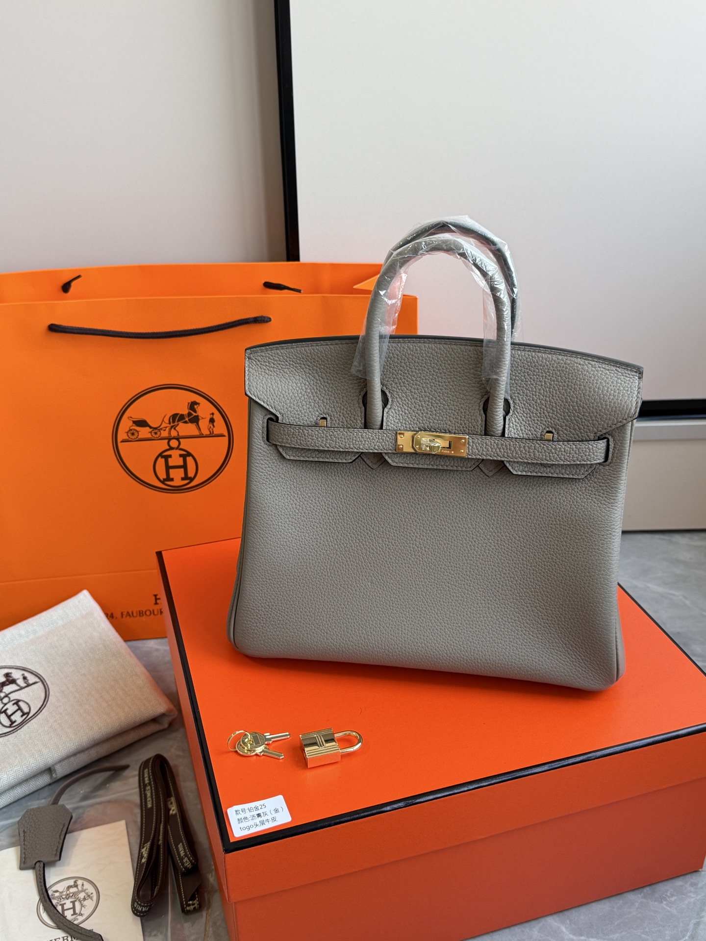 Hermès 铂金包·金扣沥青灰