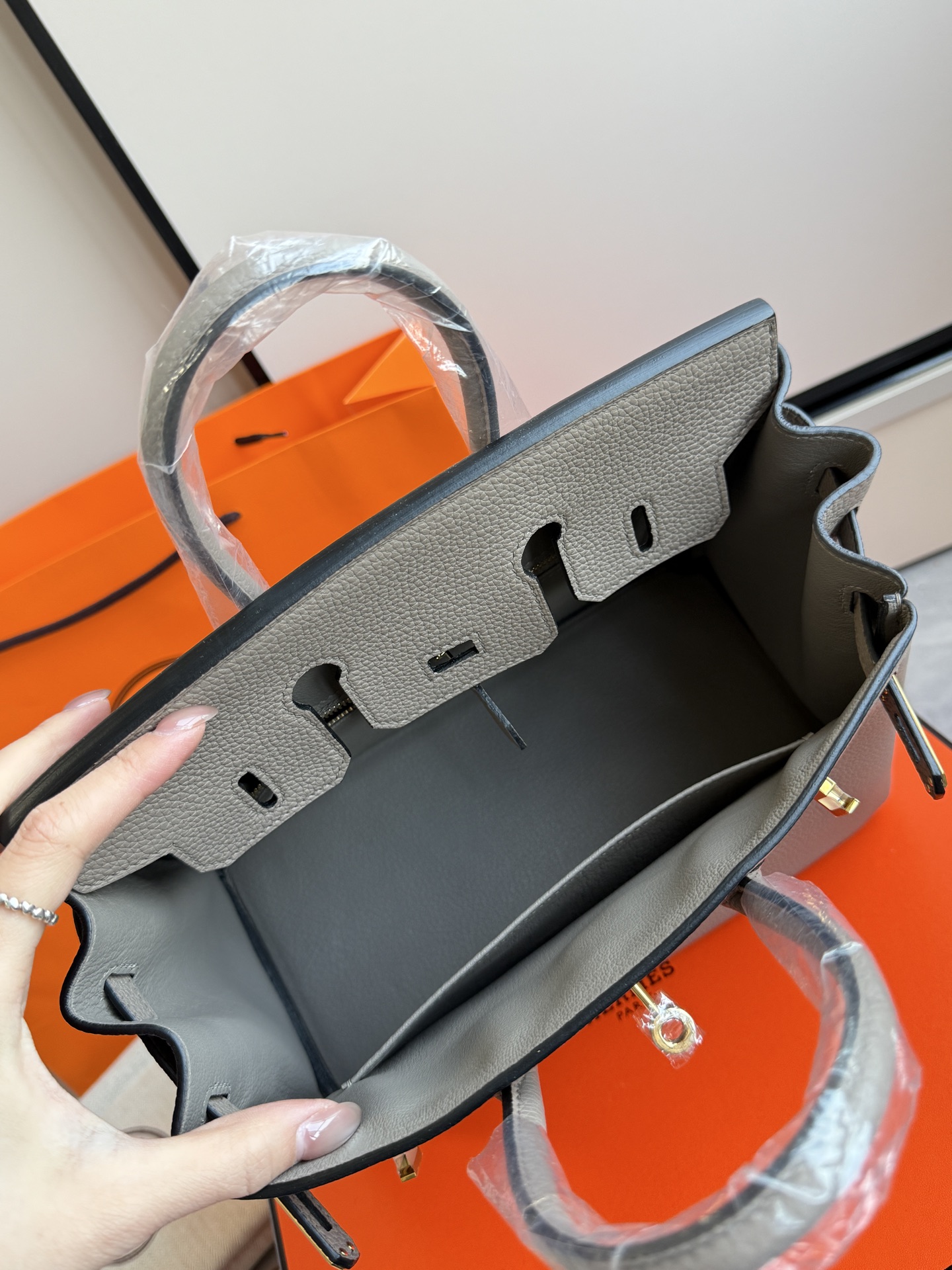 Hermès 铂金包·金扣沥青灰