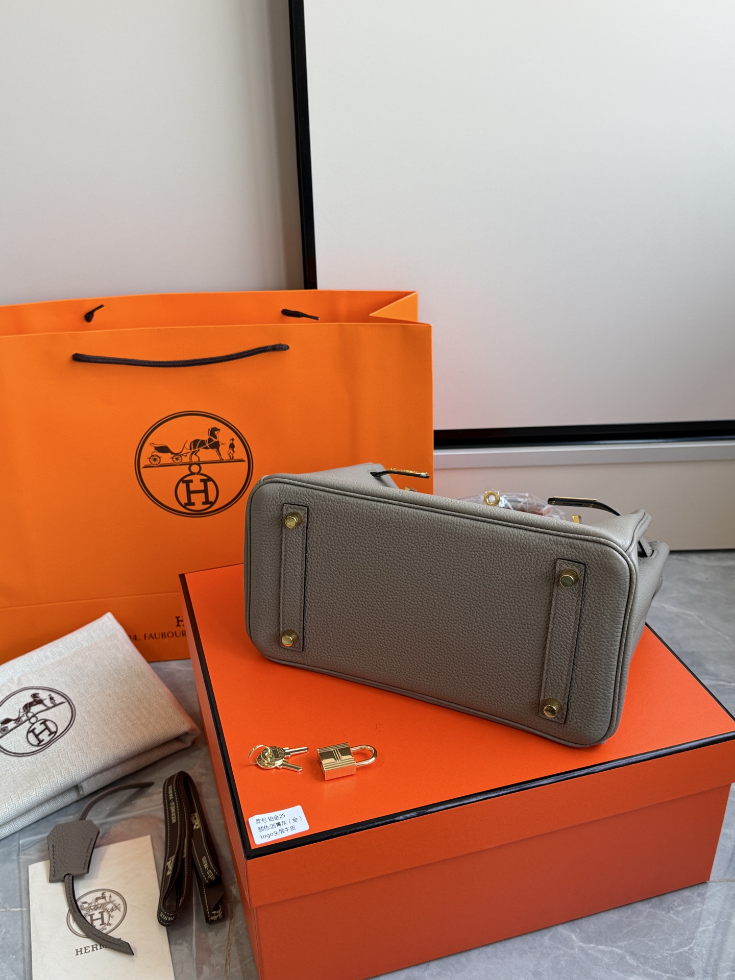 Hermès 铂金包·金扣沥青灰