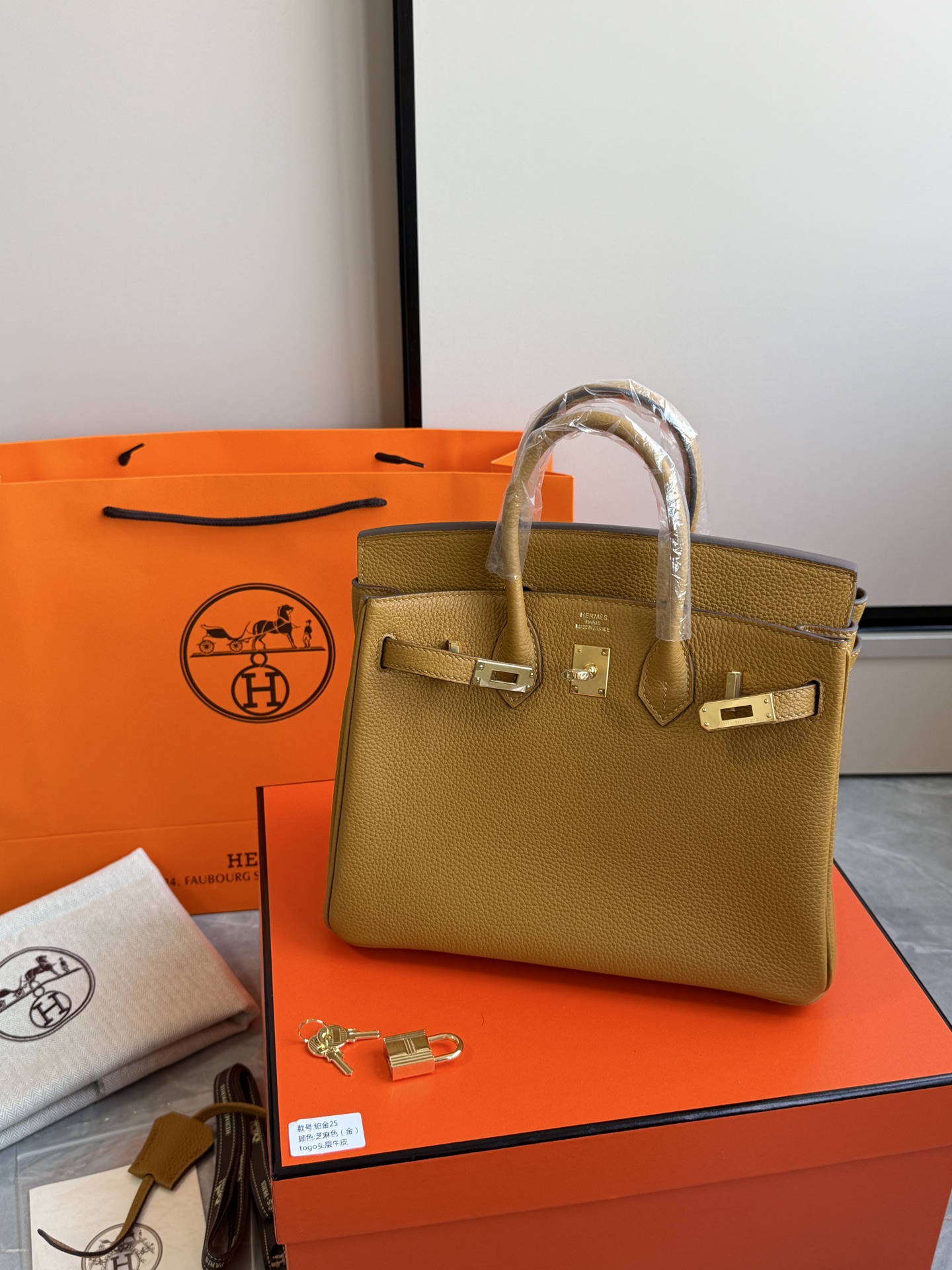 Hermès 铂金包·金扣芝麻色