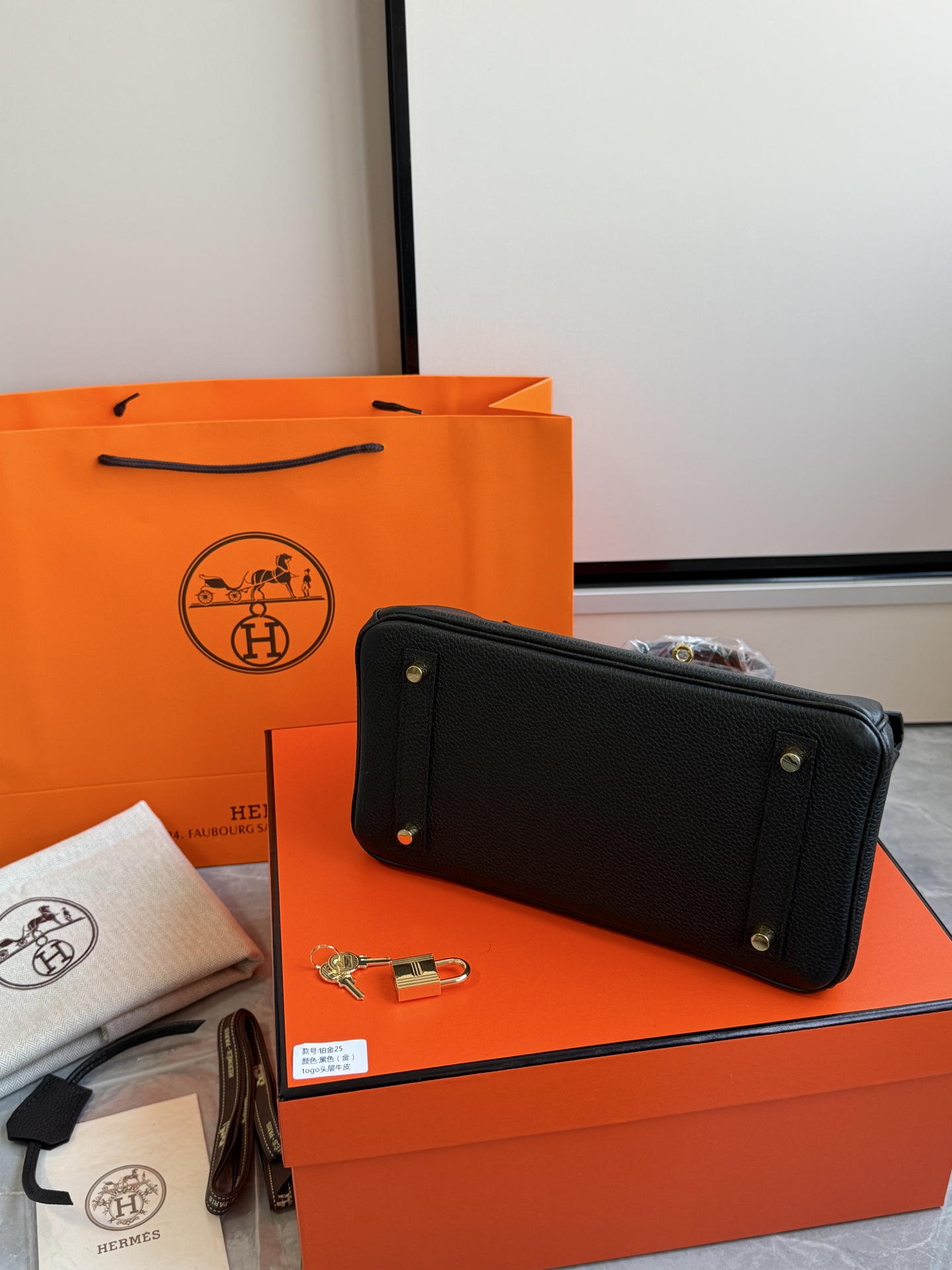 Hermès 铂金包·金扣黑色