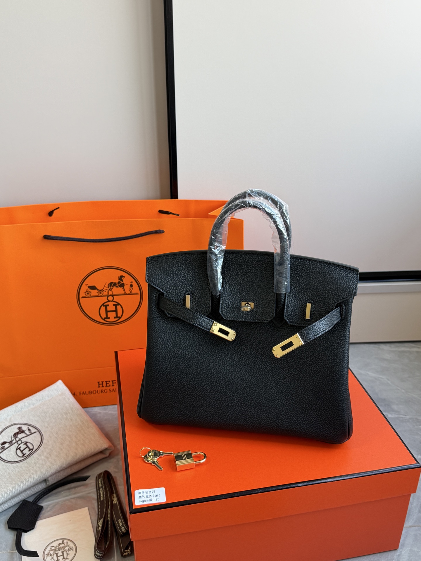 Hermès 铂金包·金扣黑色