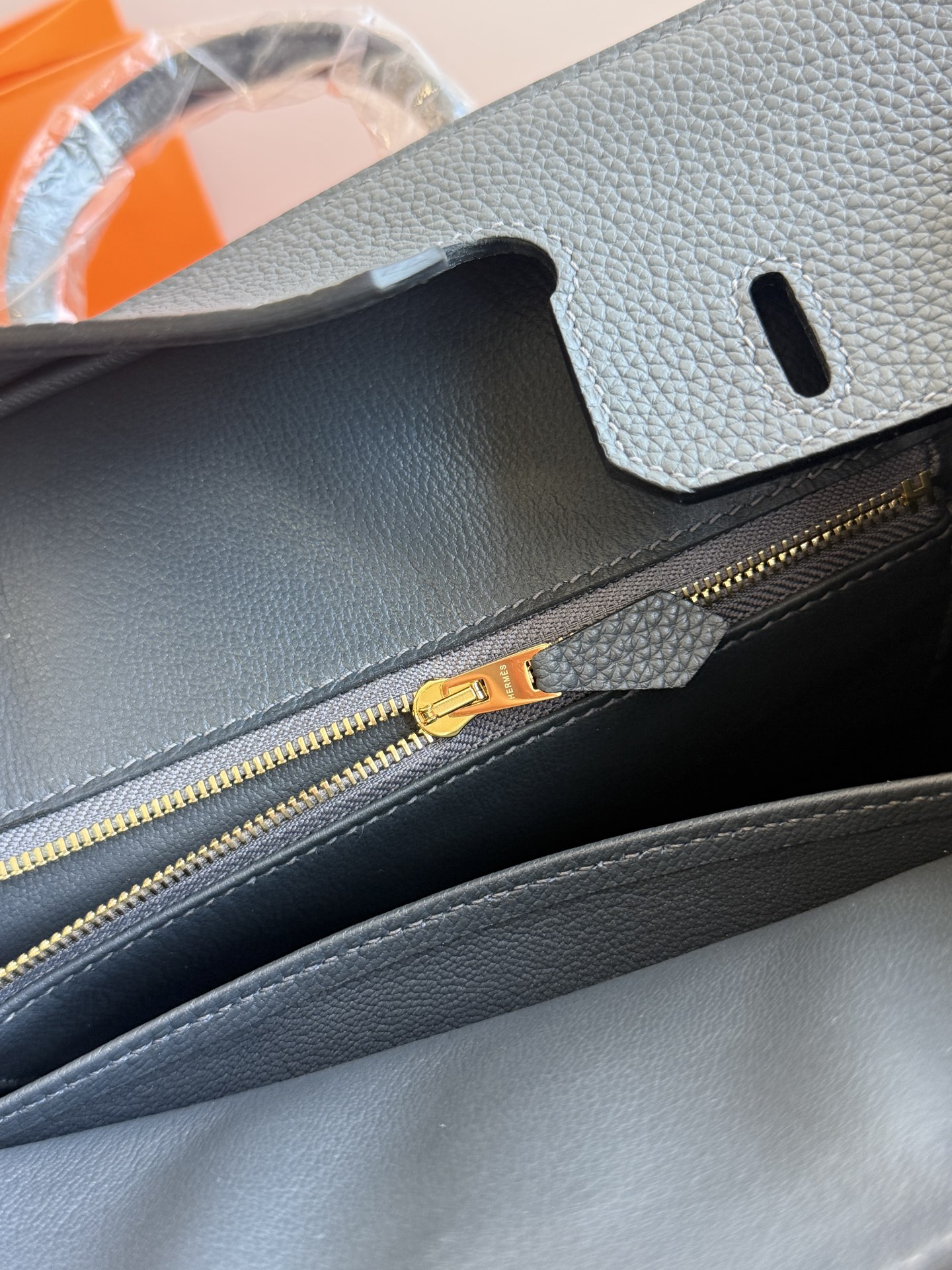Hermès 铂金包·金扣雾霾灰