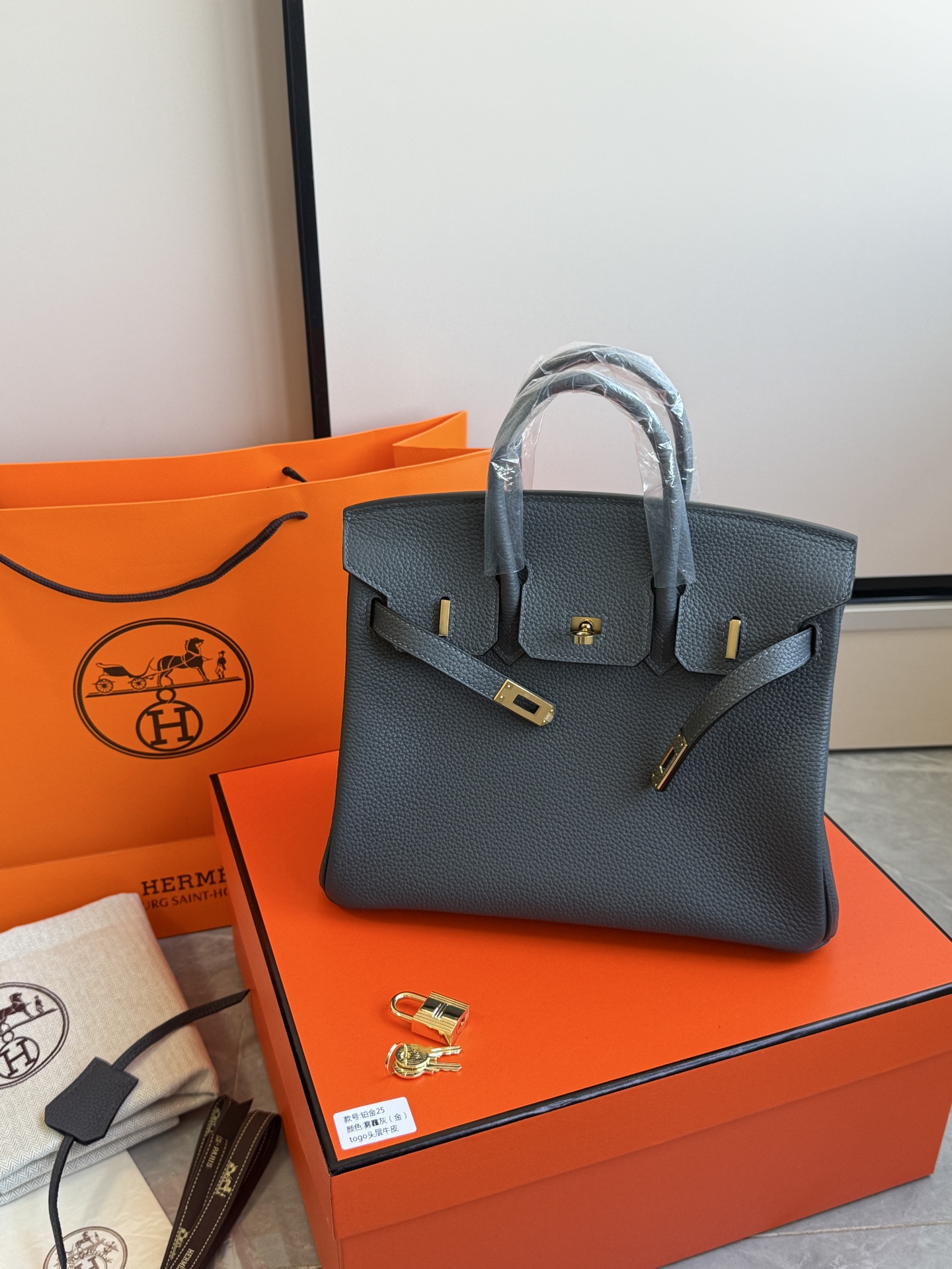 Hermès 铂金包·金扣雾霾灰