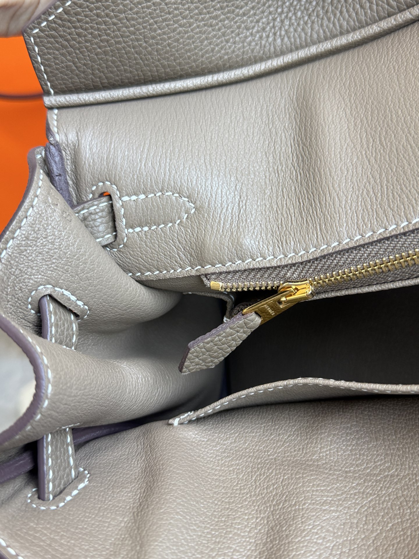 Hermès 铂金包·金扣大象灰